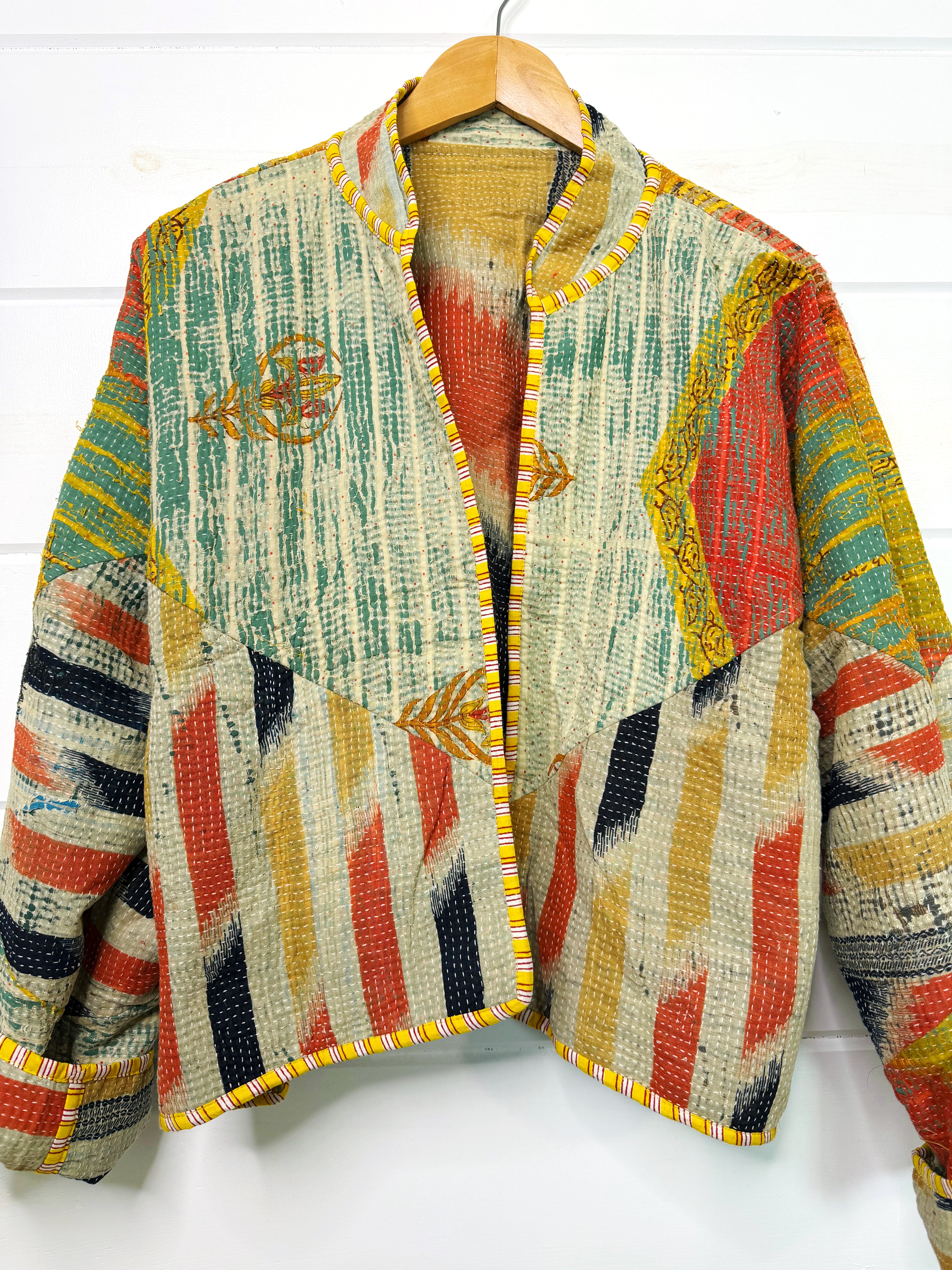 Patchwork Kantha Jacket – Quilted Reversible Blanket Coat