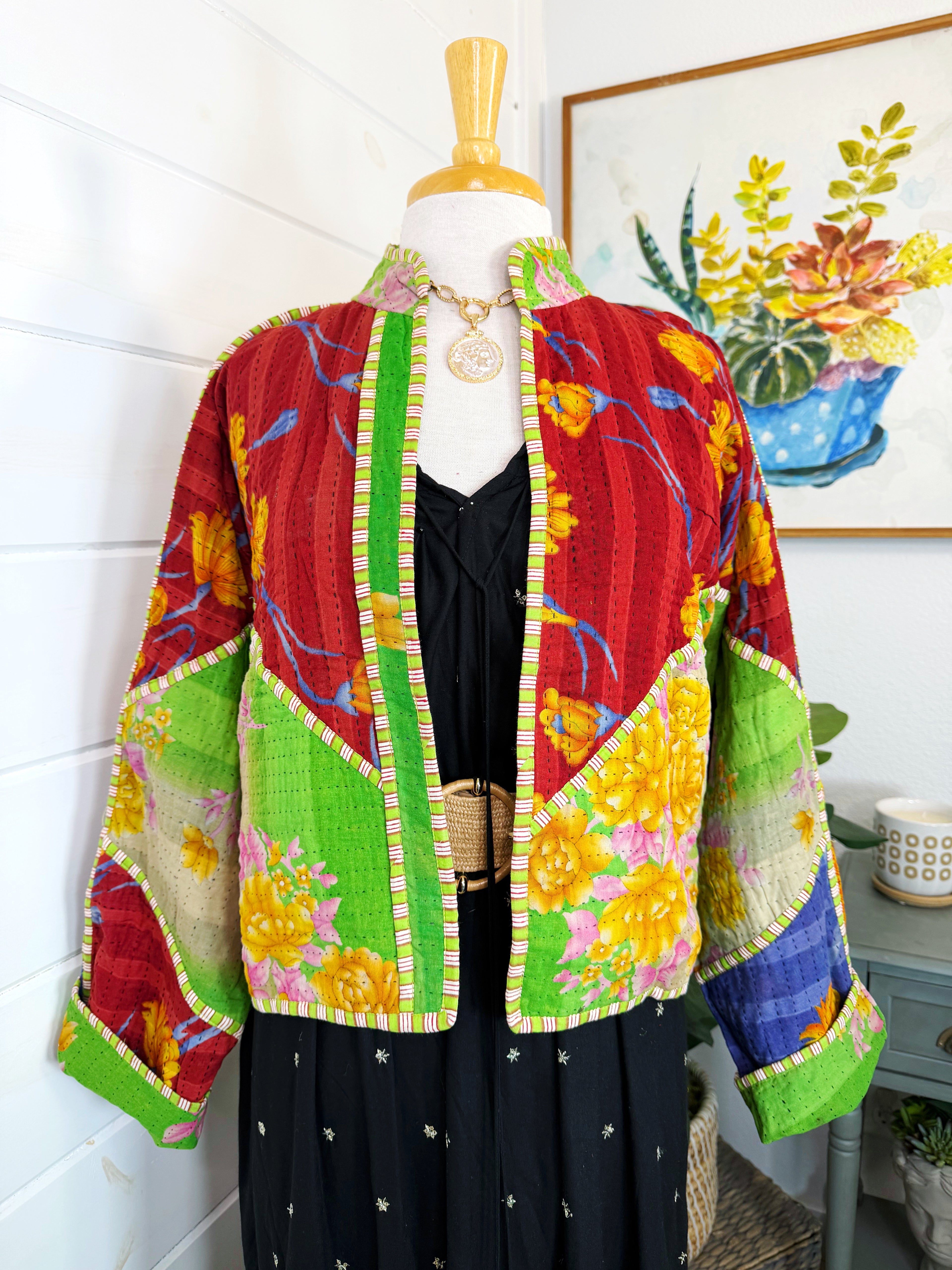 Patchwork Kantha Jacket – Quilted Reversible Blanket Coat