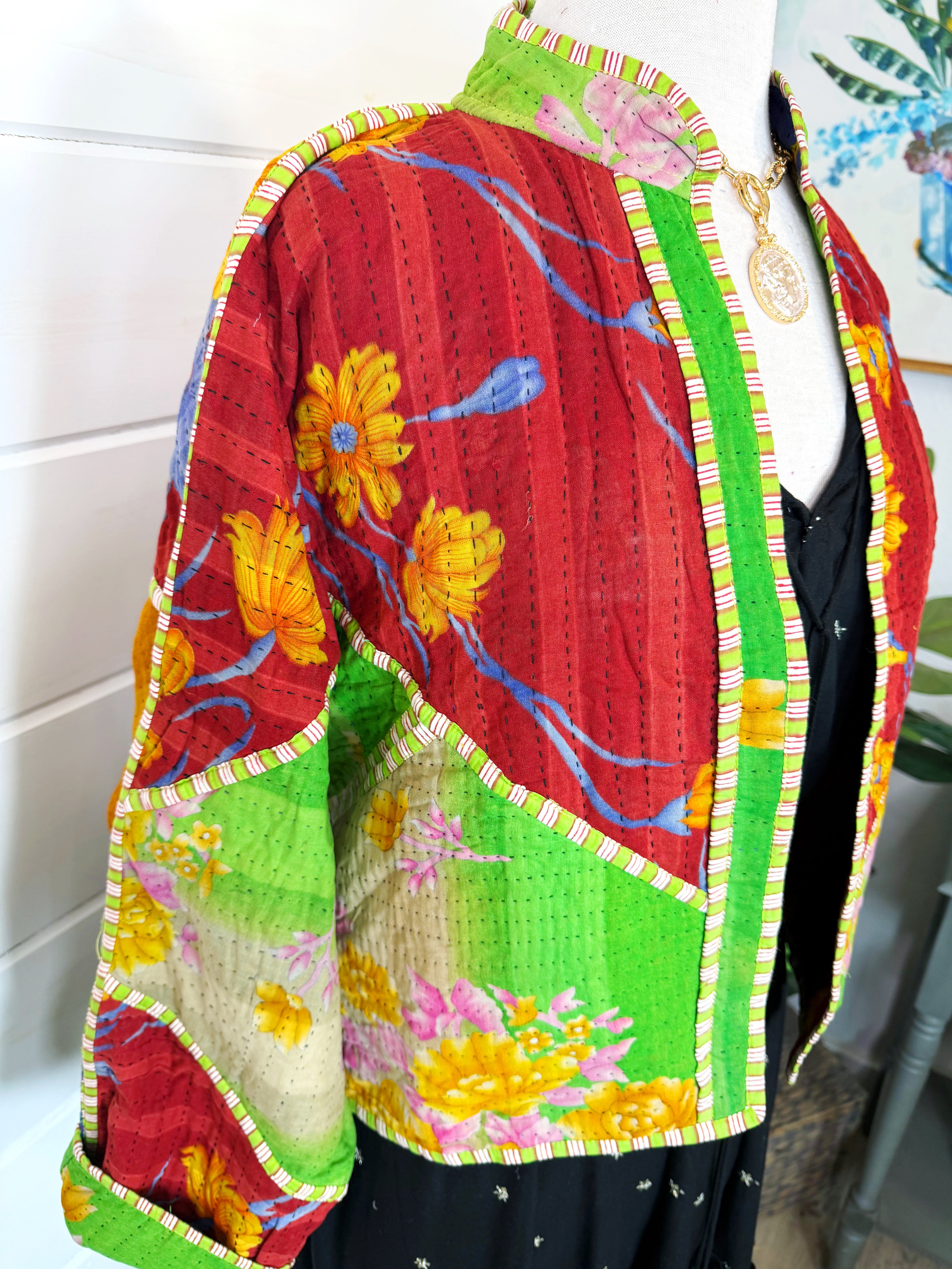 Patchwork Kantha Jacket – Quilted Reversible Blanket Coat