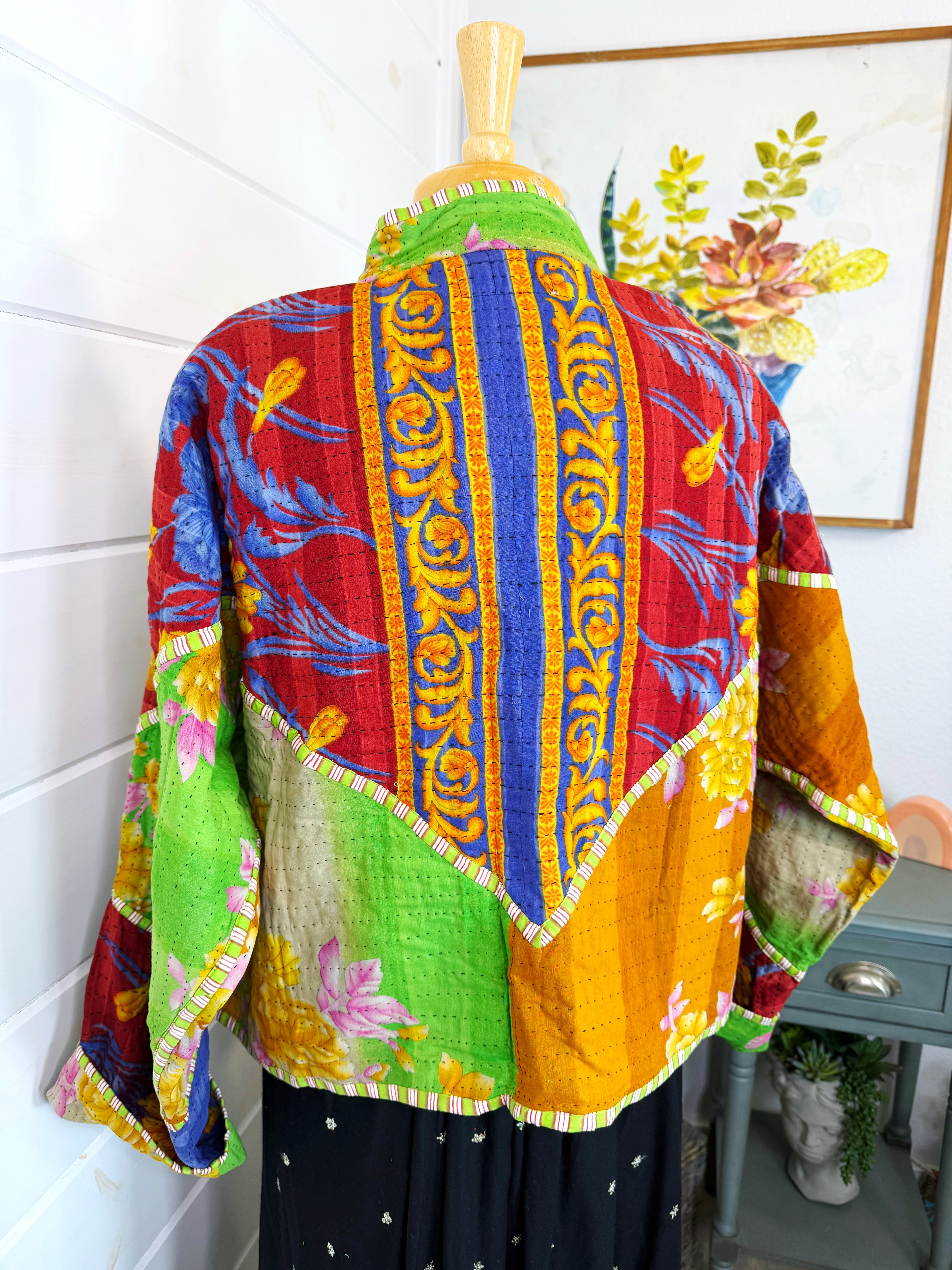 Patchwork Kantha Jacket – Quilted Reversible Blanket Coat