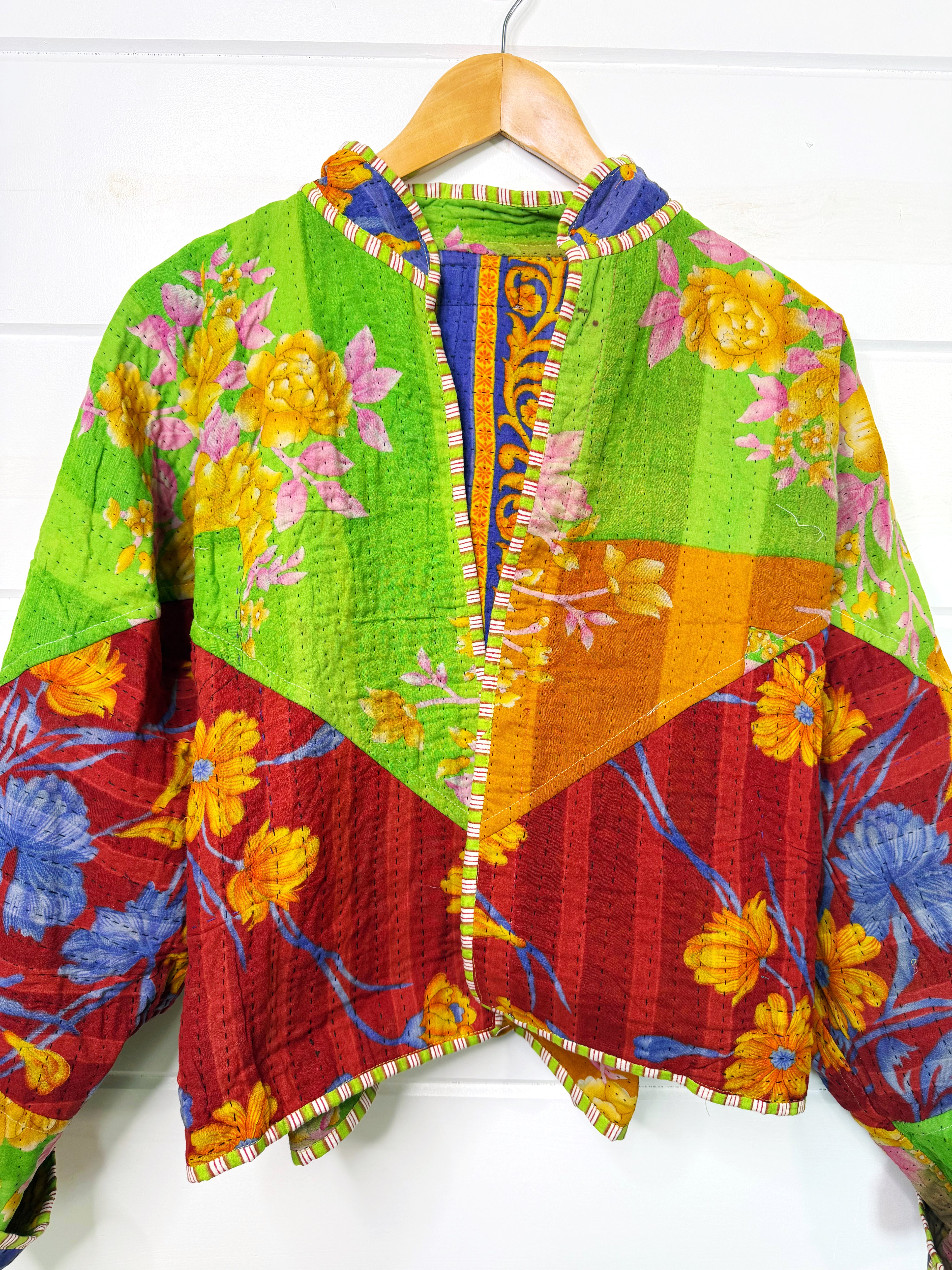 Patchwork Kantha Jacket – Quilted Reversible Blanket Coat