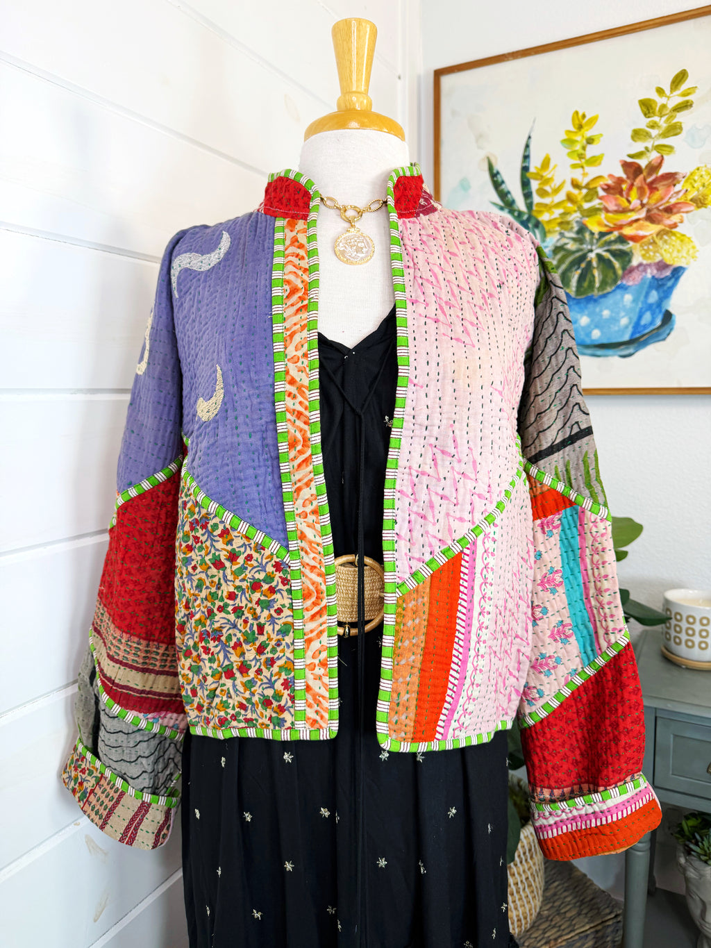 Patchwork Kantha Jacket – Quilted Reversible Blanket Coat