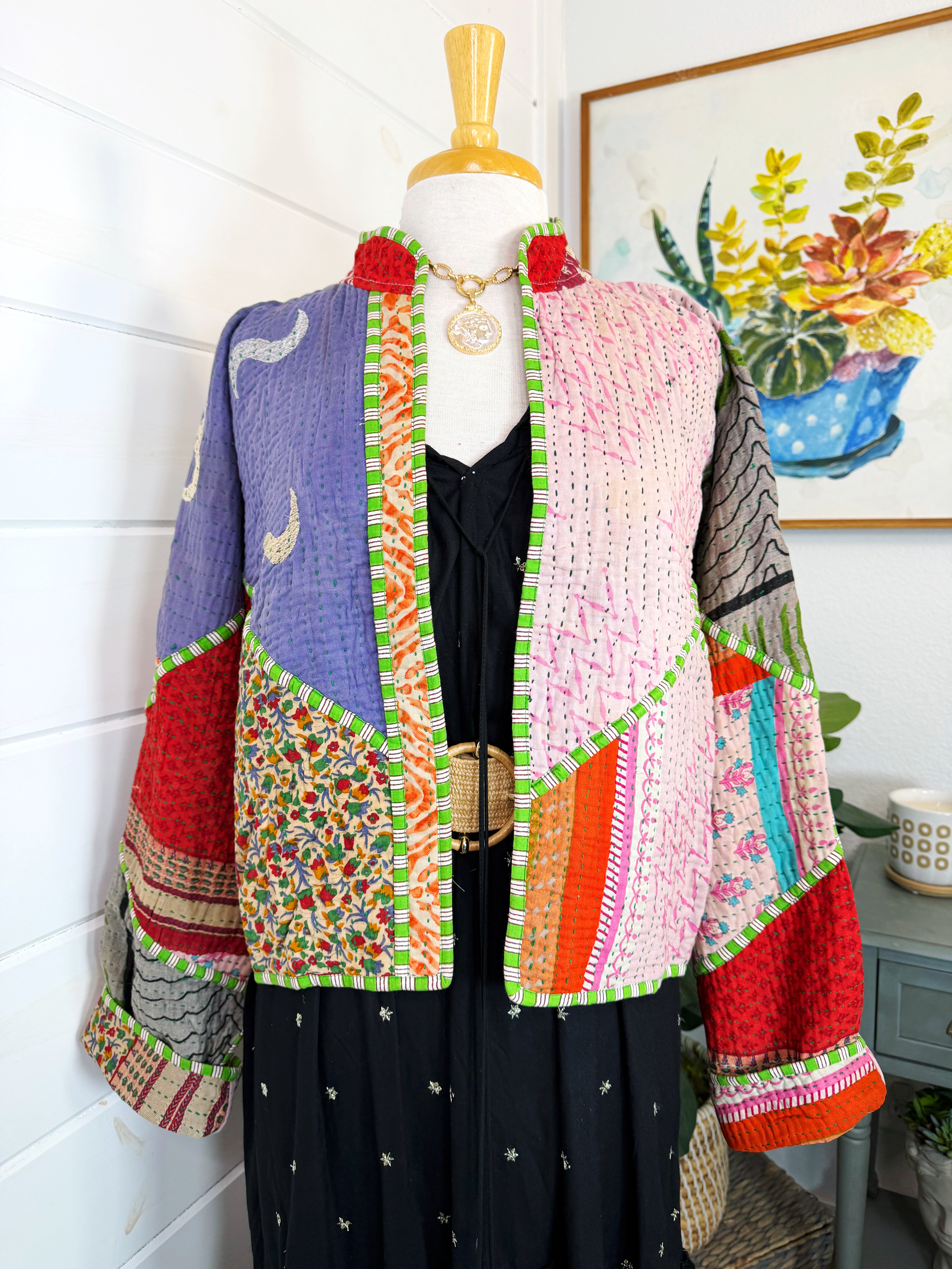 Patchwork Kantha Jacket – Quilted Reversible Blanket Coat