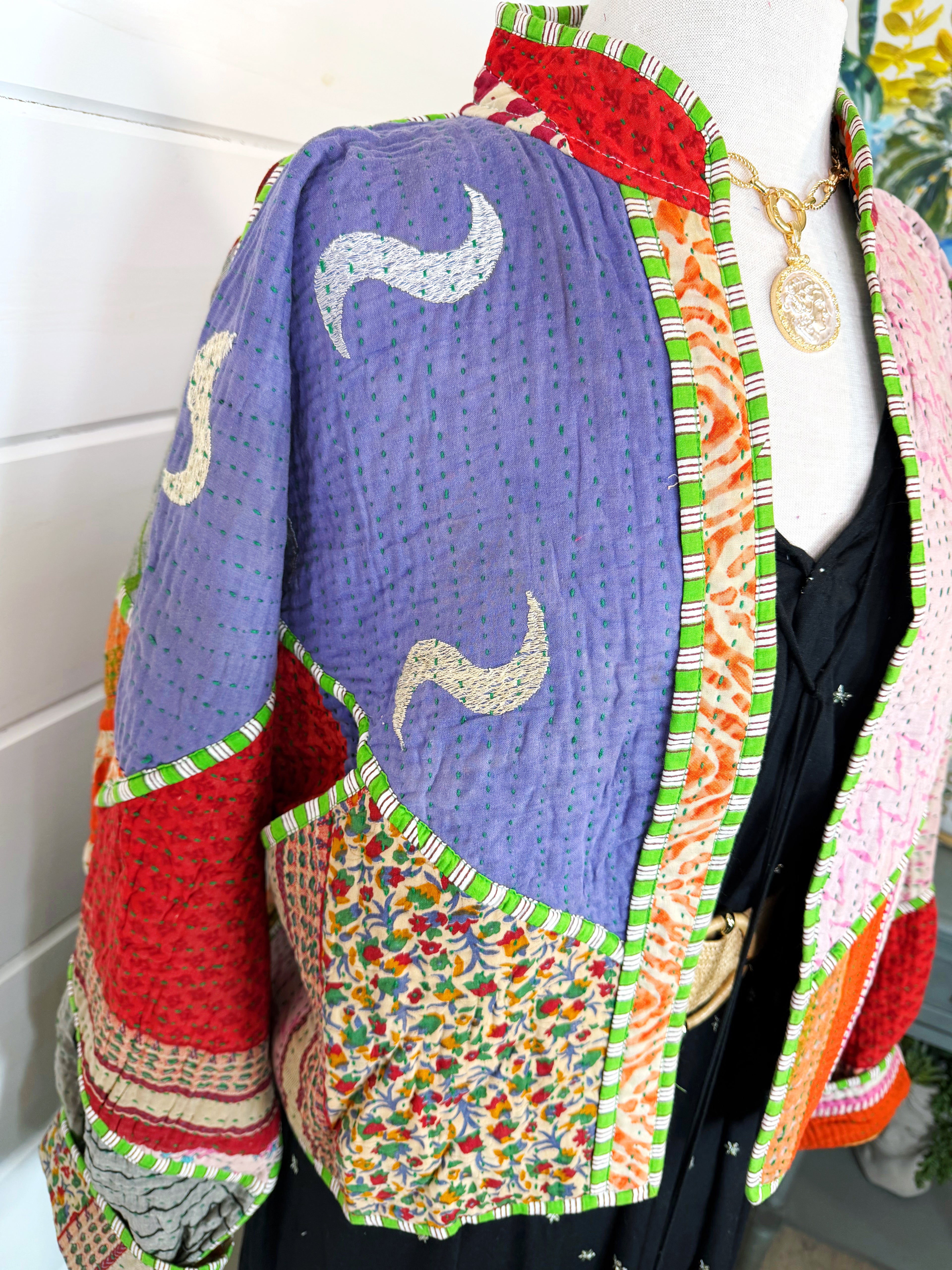 Patchwork Kantha Jacket – Quilted Reversible Blanket Coat