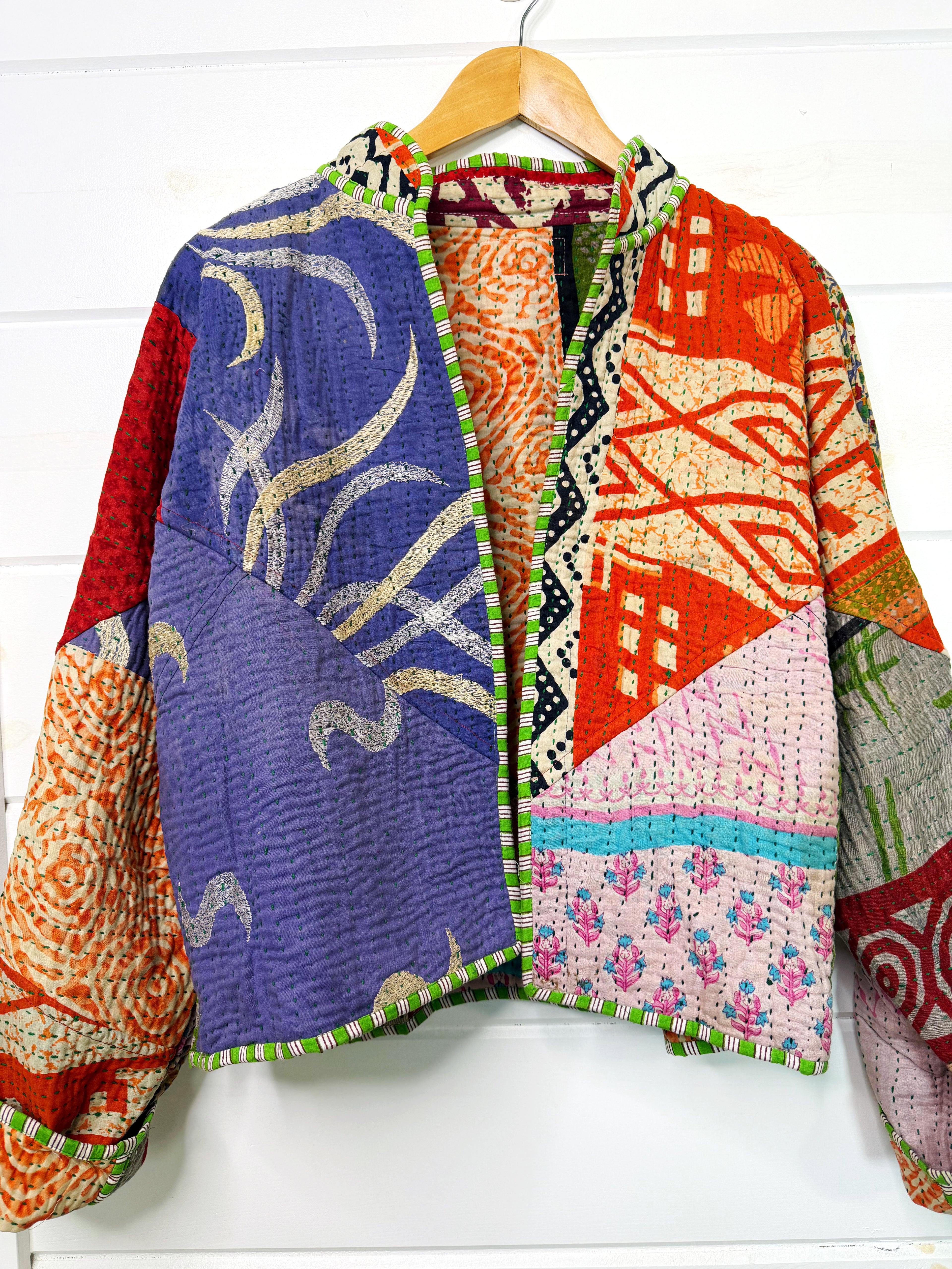 Patchwork Kantha Jacket – Quilted Reversible Blanket Coat