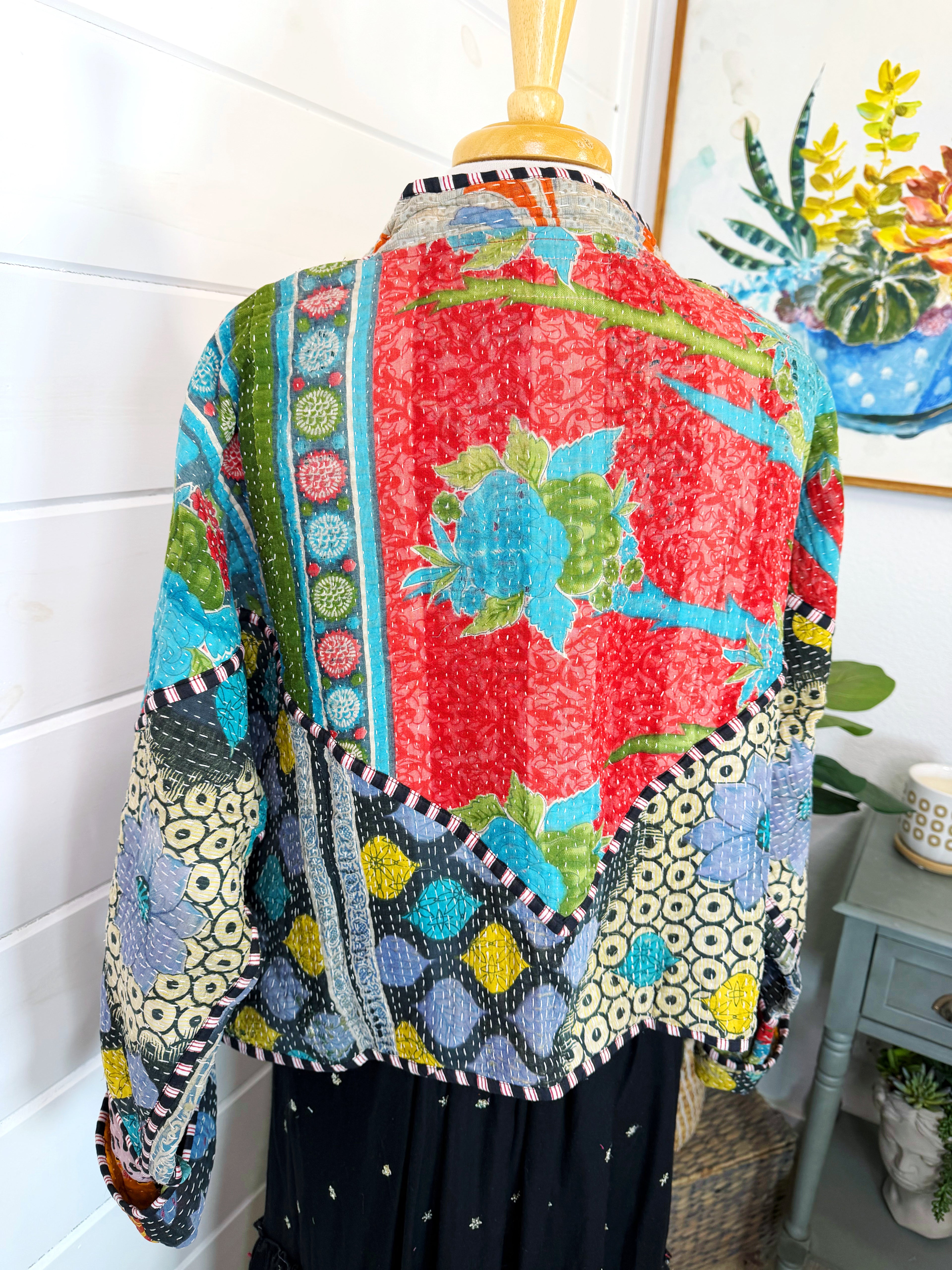 Patchwork Kantha Jacket – Quilted Reversible Blanket Coat