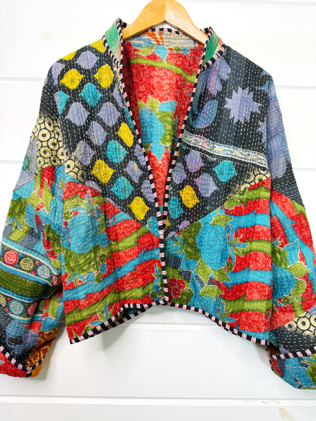 Patchwork Kantha Jacket – Quilted Reversible Blanket Coat