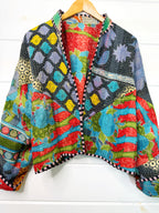 Patchwork Kantha Jacket – Quilted Reversible Blanket Coat