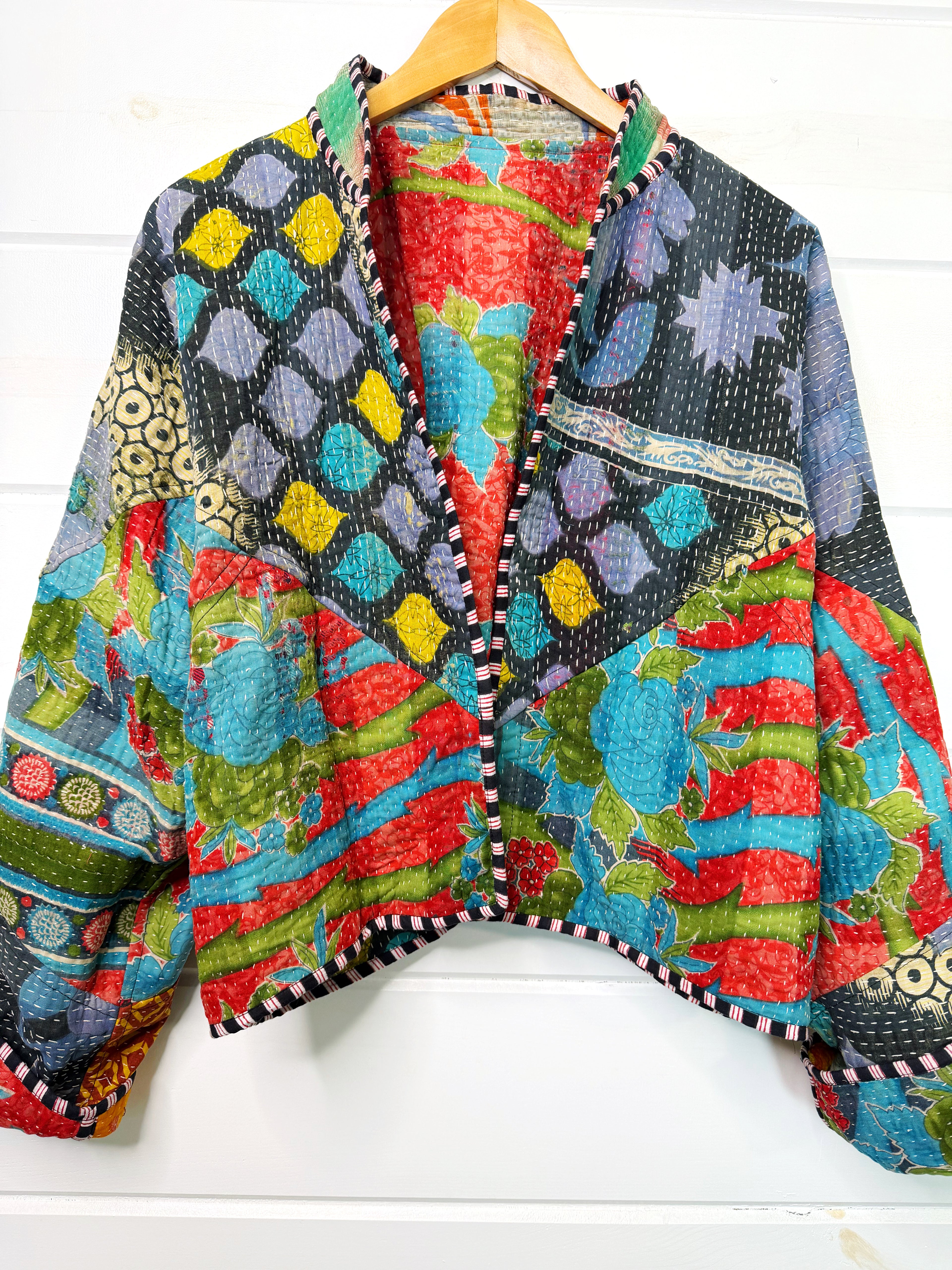 Patchwork Kantha Jacket – Quilted Reversible Blanket Coat