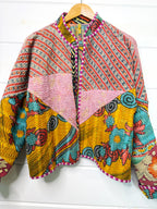 Patchwork Kantha Jacket – Quilted Reversible Blanket Coat