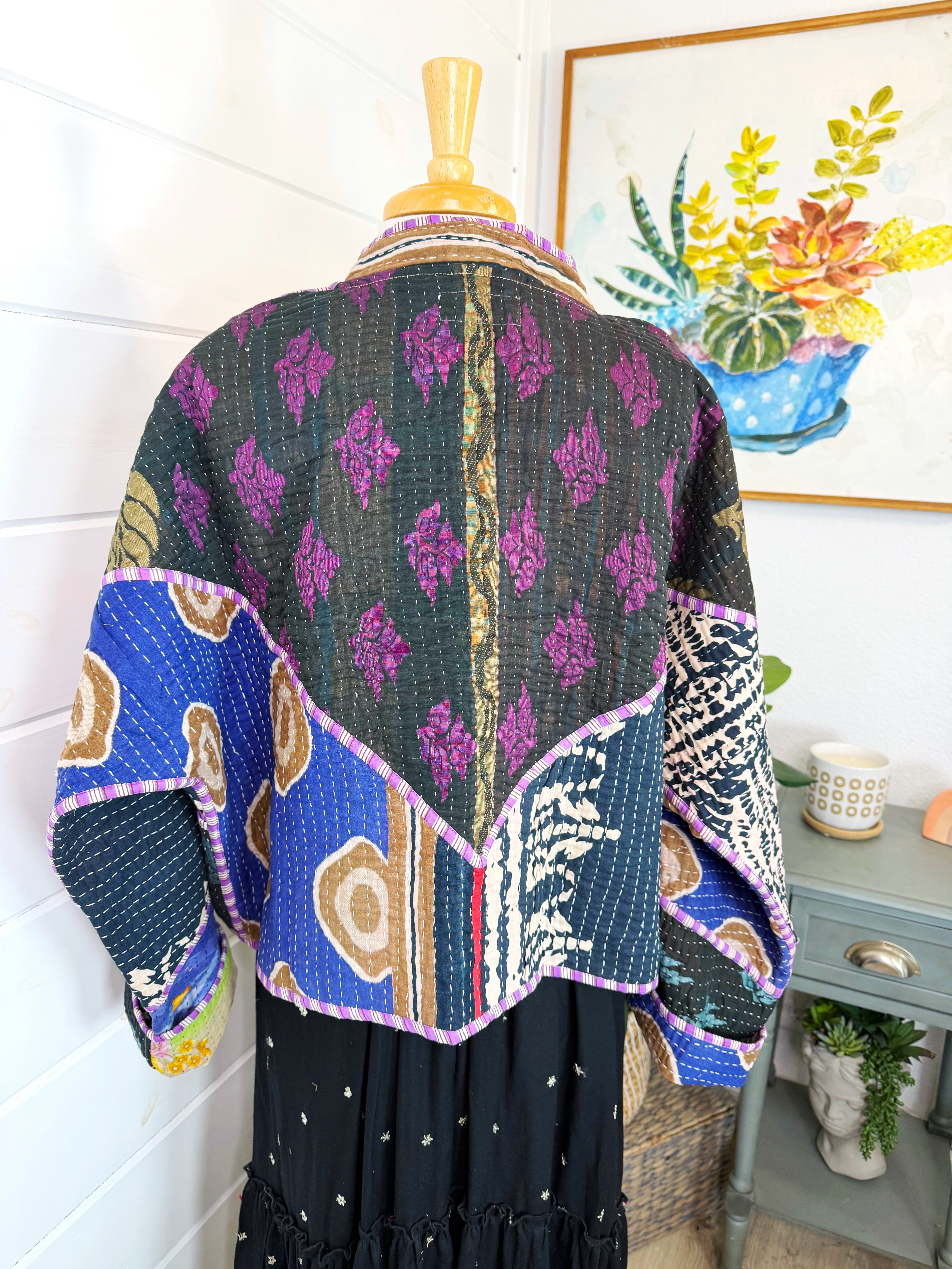 Patchwork Kantha Jacket – Quilted Reversible Blanket Coat