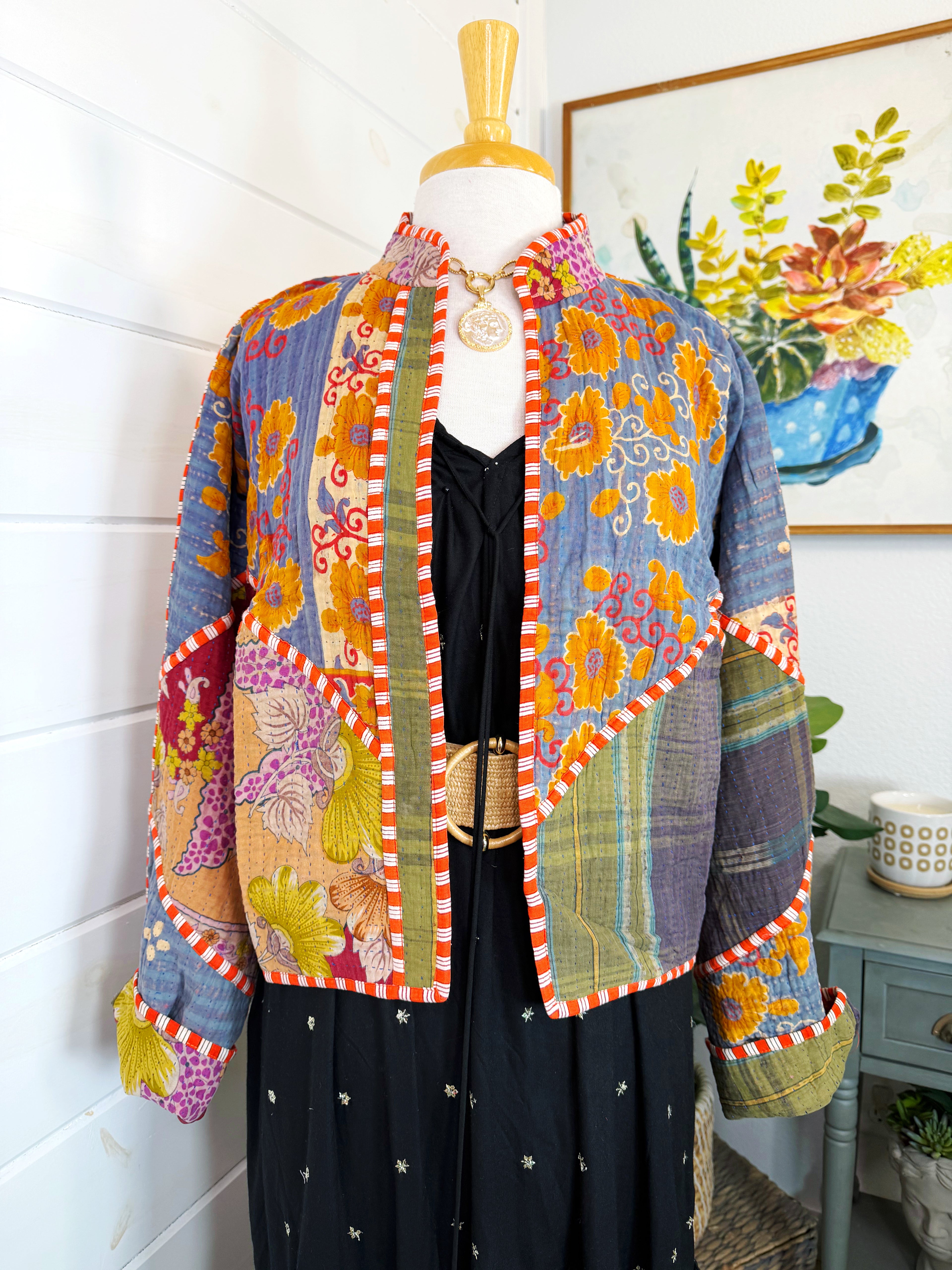Patchwork Kantha Jacket – Quilted Reversible Blanket Coat