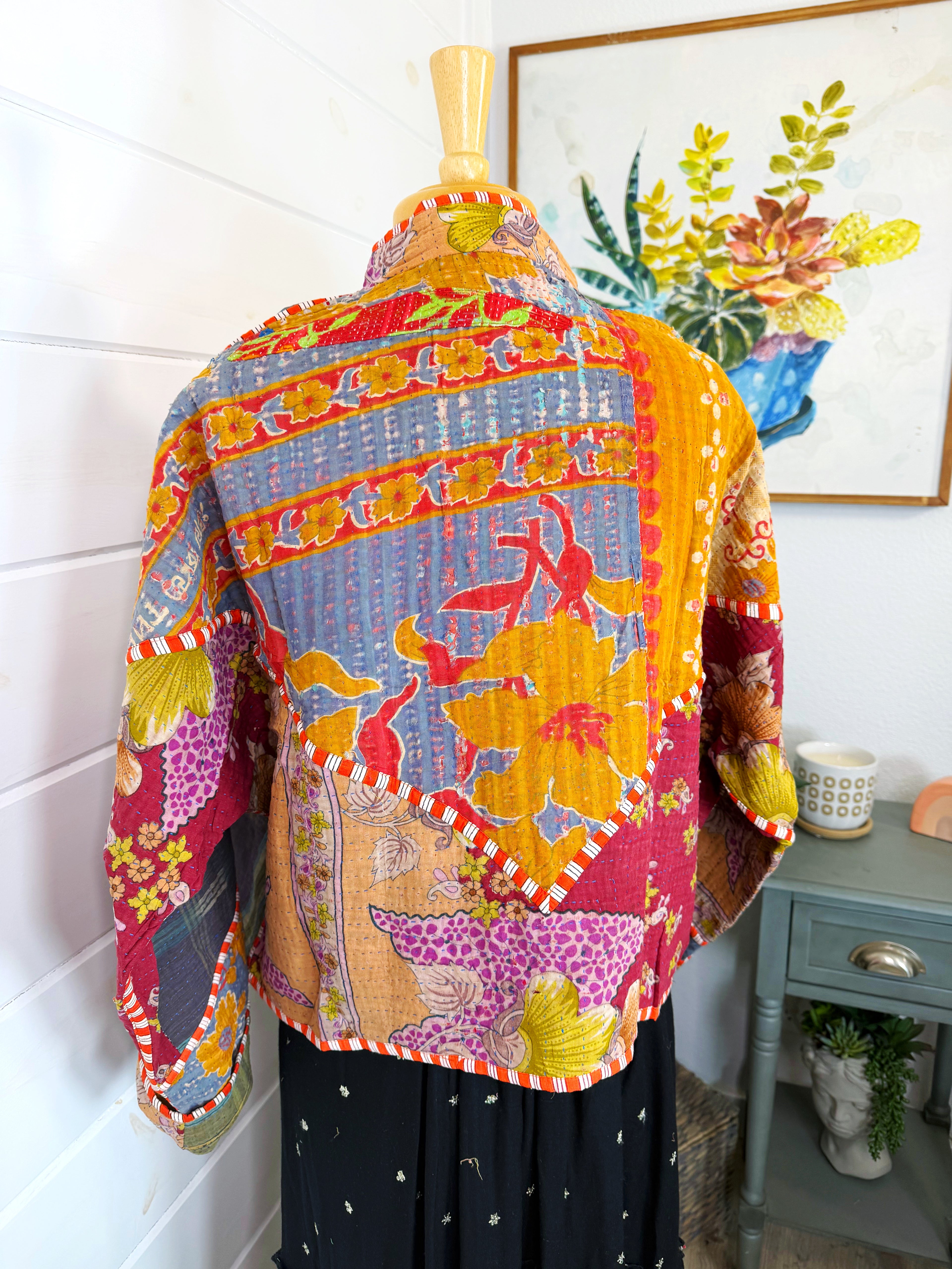 Patchwork Kantha Jacket – Quilted Reversible Blanket Coat