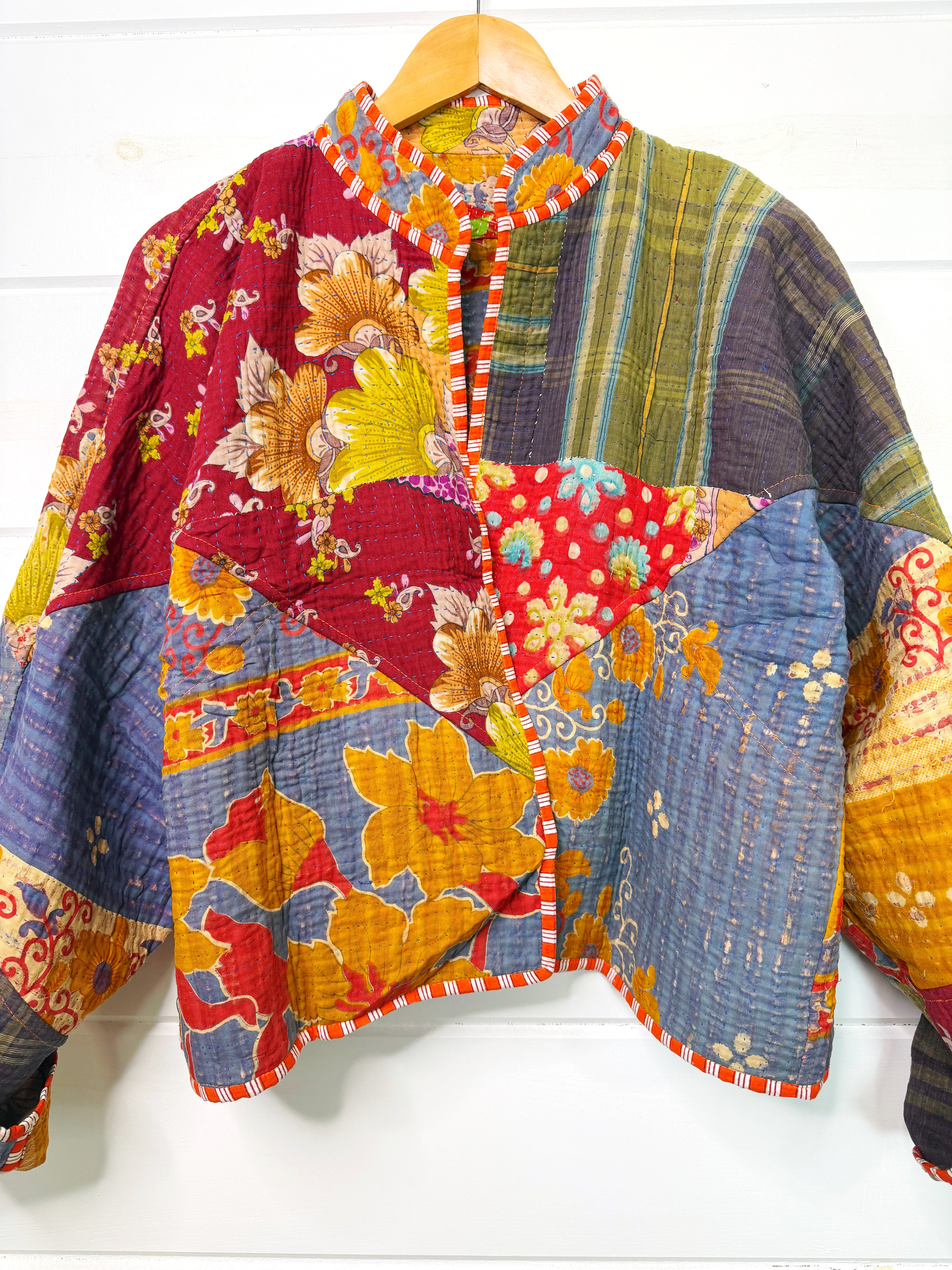 Patchwork Kantha Jacket – Quilted Reversible Blanket Coat
