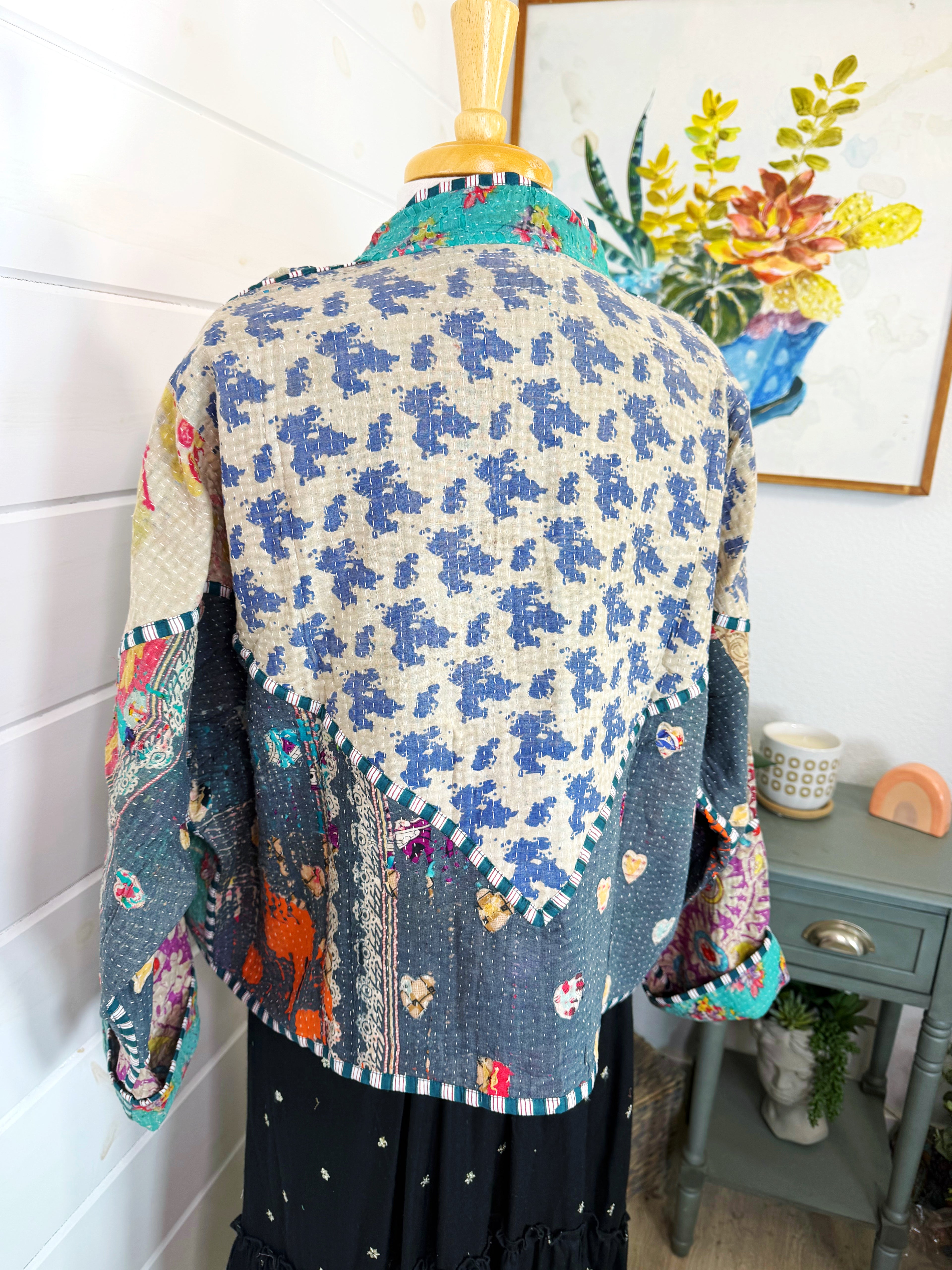 Patchwork Kantha Jacket – Quilted Reversible Blanket Coat