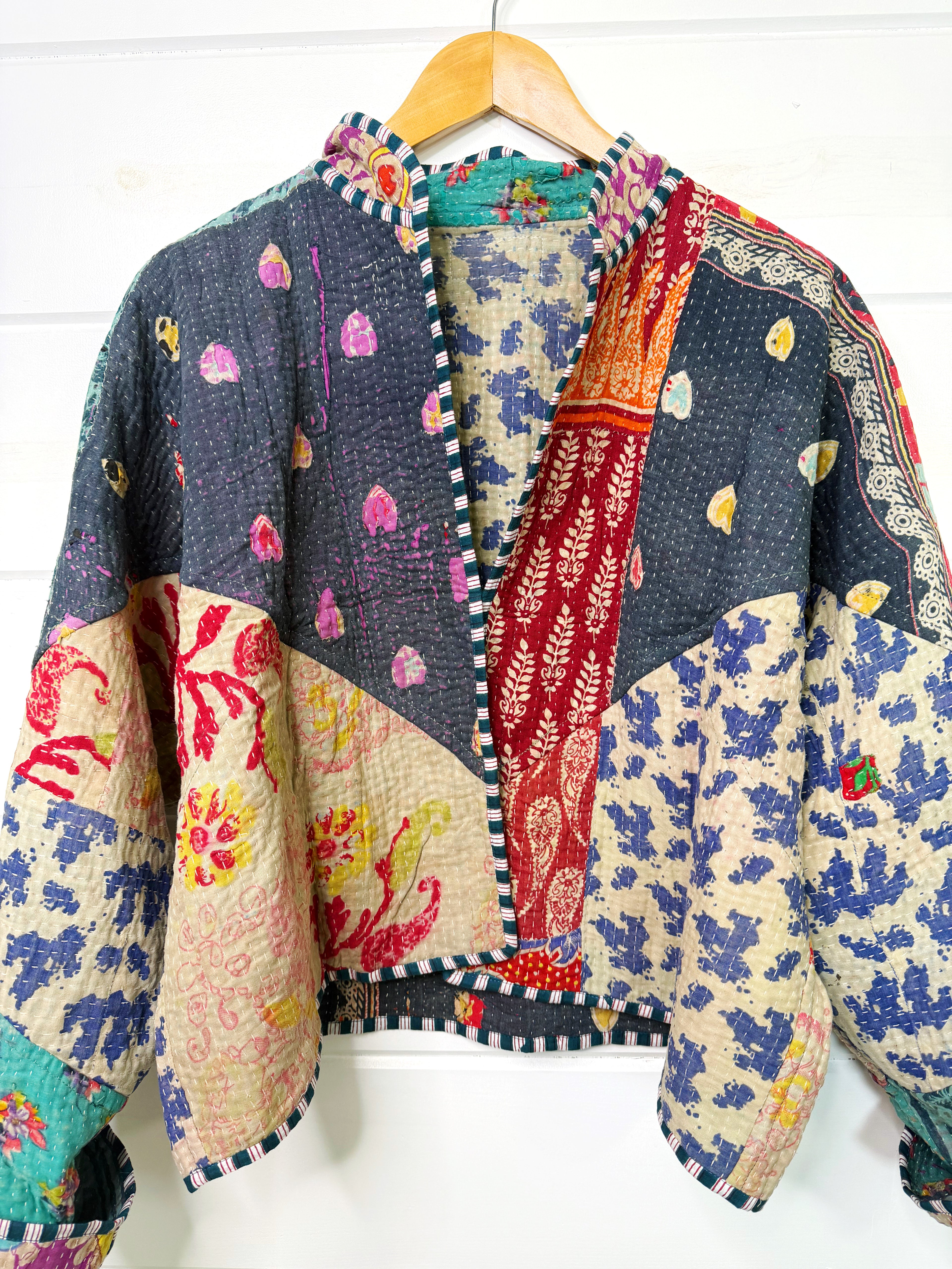 Patchwork Kantha Jacket – Quilted Reversible Blanket Coat