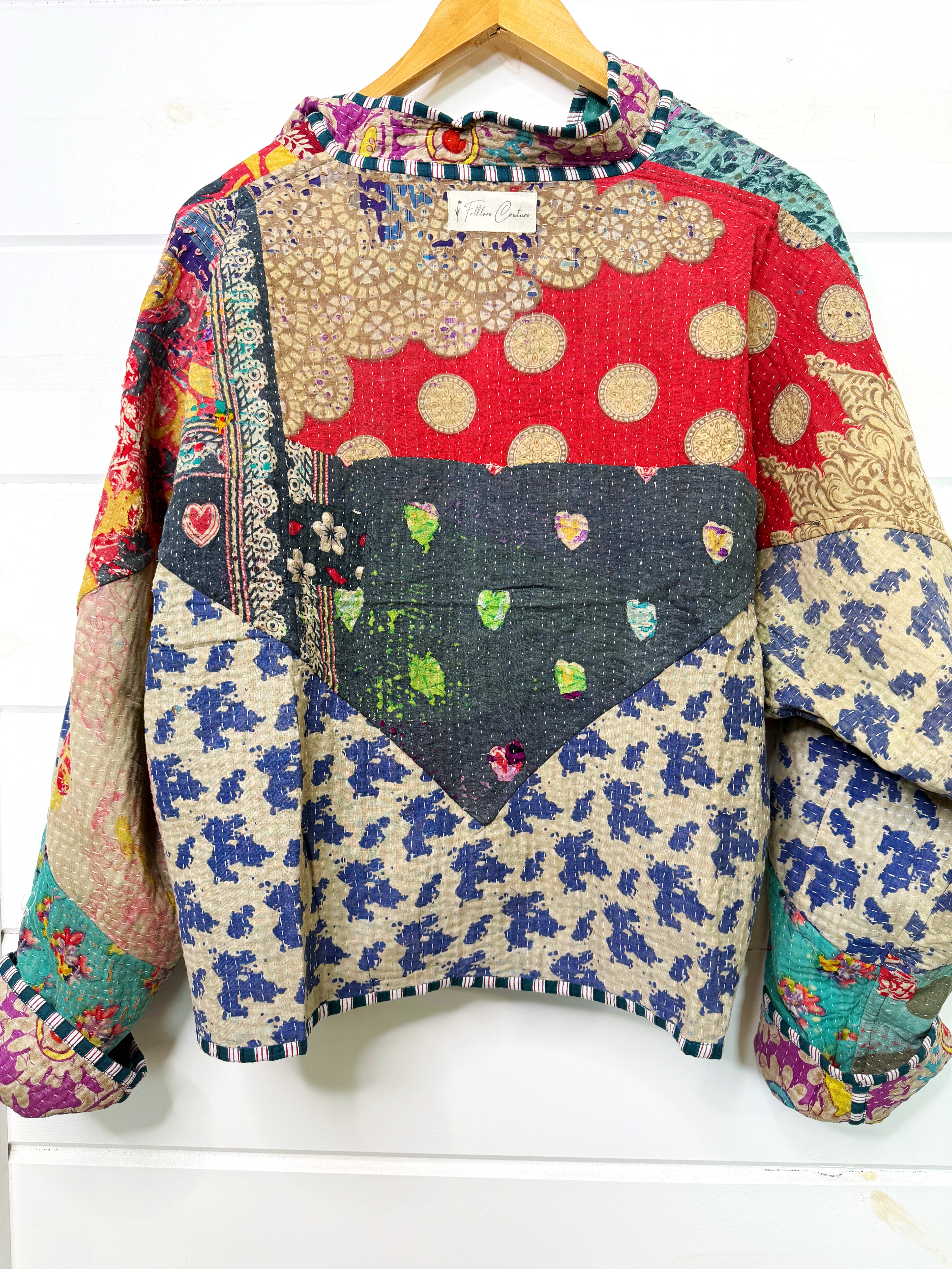 Patchwork Kantha Jacket – Quilted Reversible Blanket Coat
