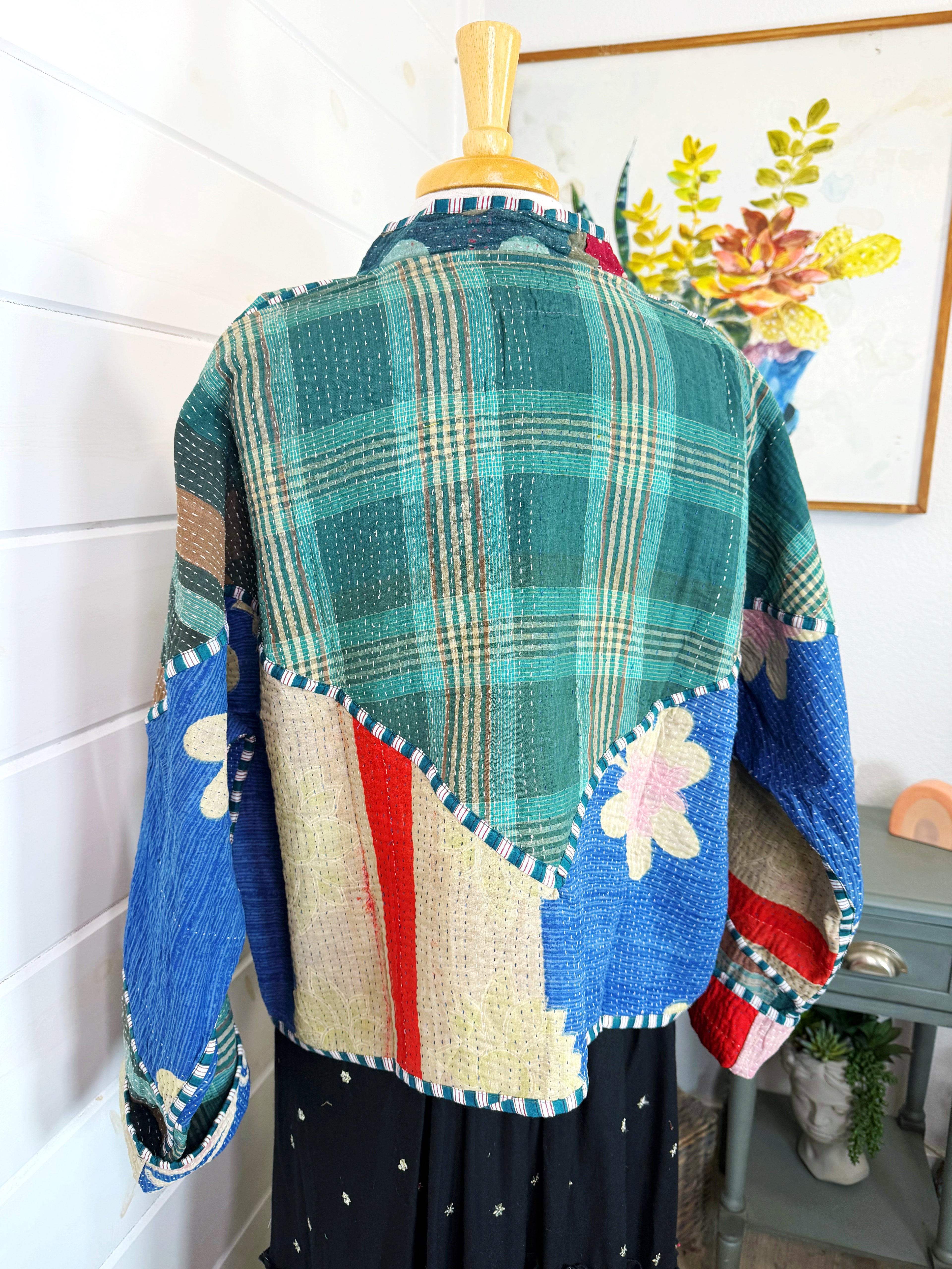Patchwork Kantha Jacket – Quilted Reversible Blanket Coat