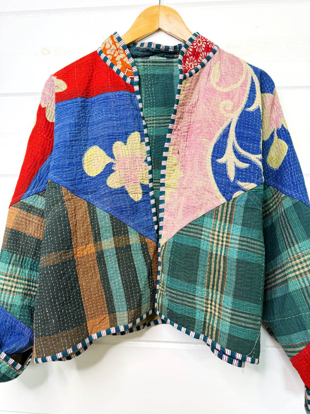 Patchwork Kantha Jacket – Quilted Reversible Blanket Coat