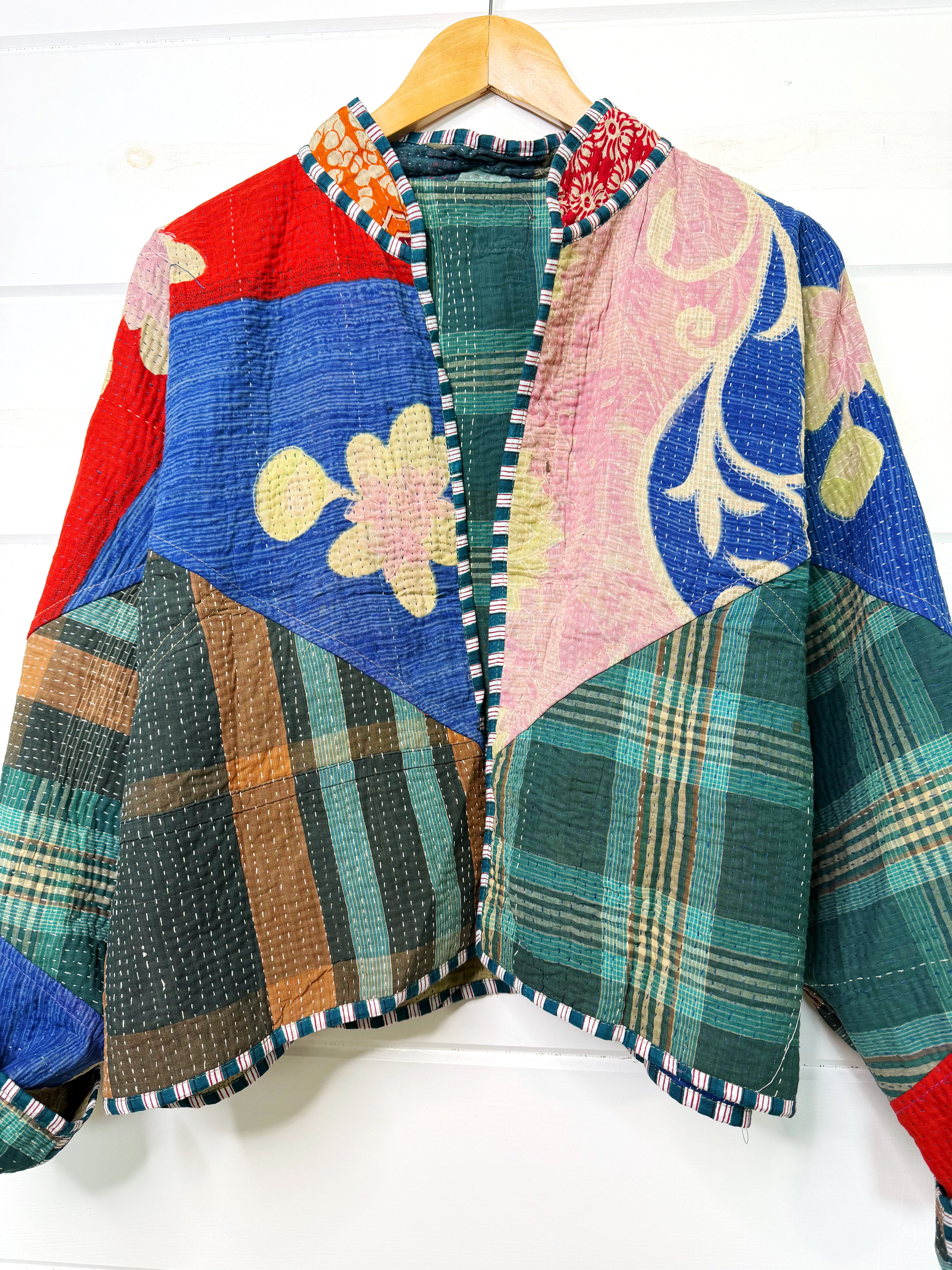 Patchwork Kantha Jacket – Quilted Reversible Blanket Coat