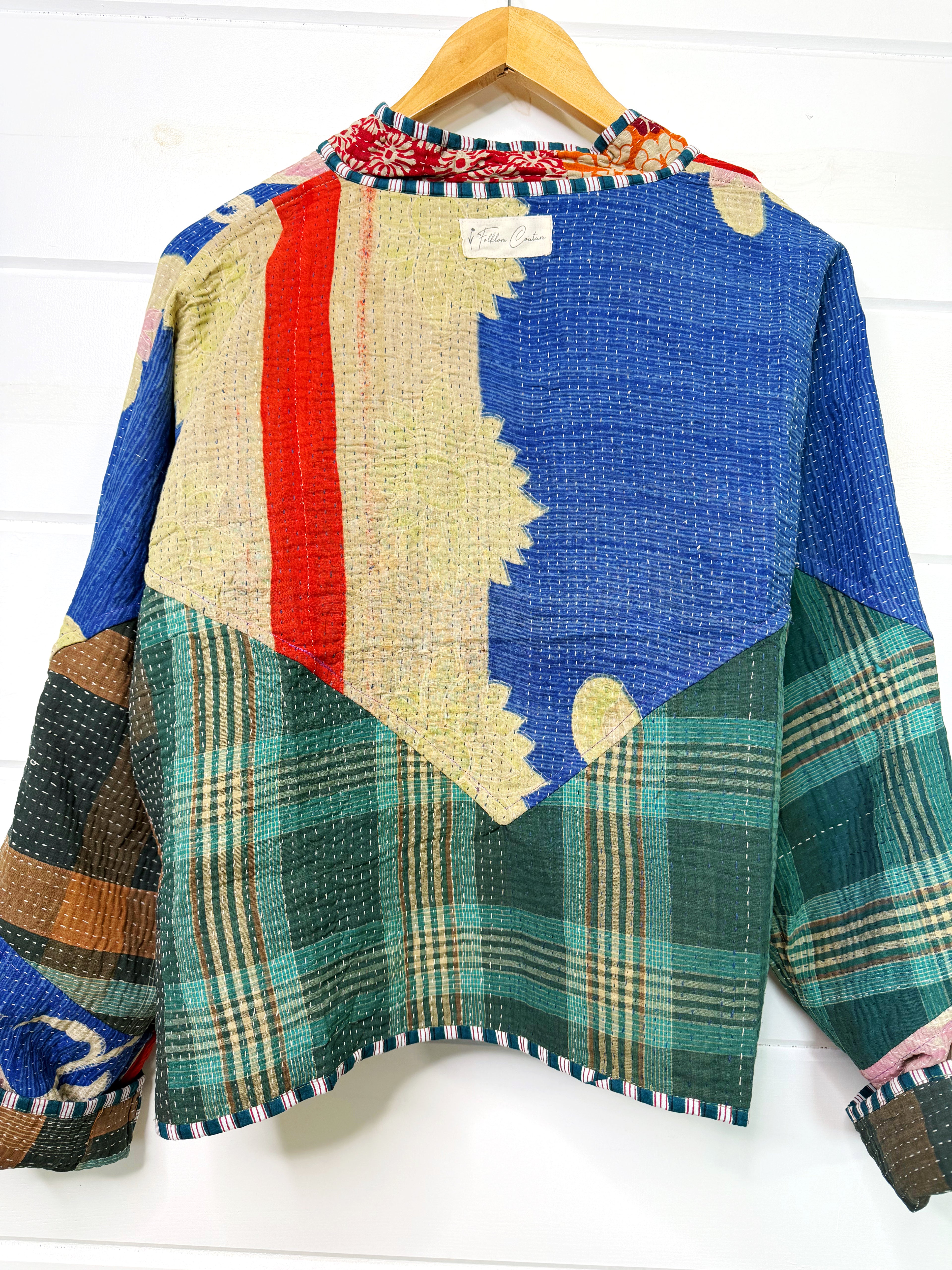 Patchwork Kantha Jacket – Quilted Reversible Blanket Coat
