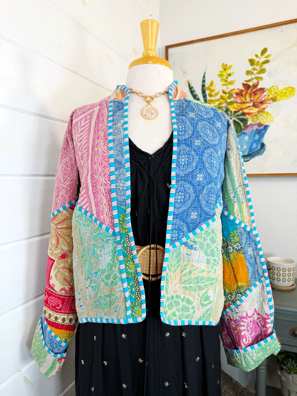 Patchwork Kantha Jacket – Quilted Reversible Blanket Coat
