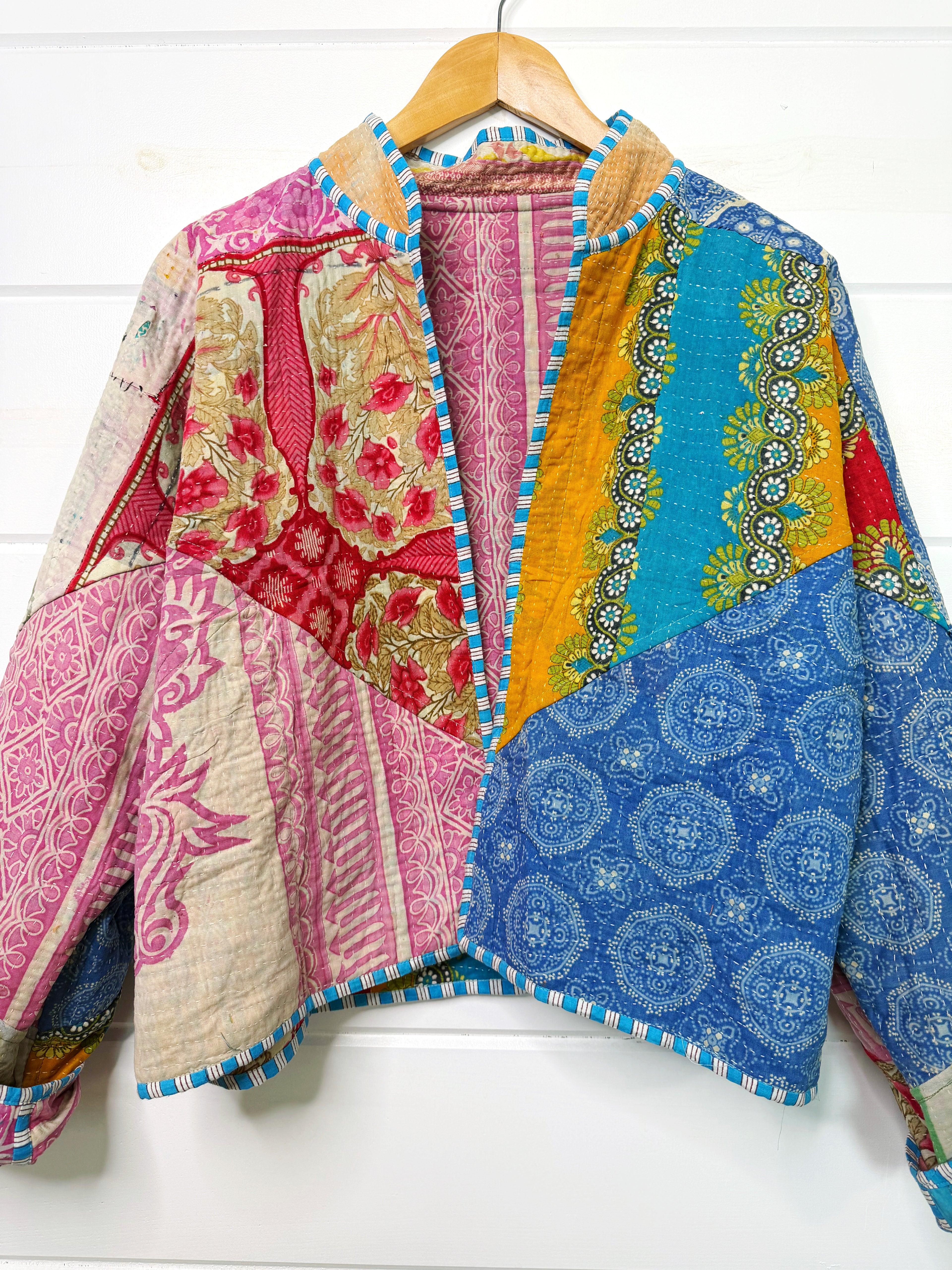 Patchwork Kantha Jacket – Quilted Reversible Blanket Coat