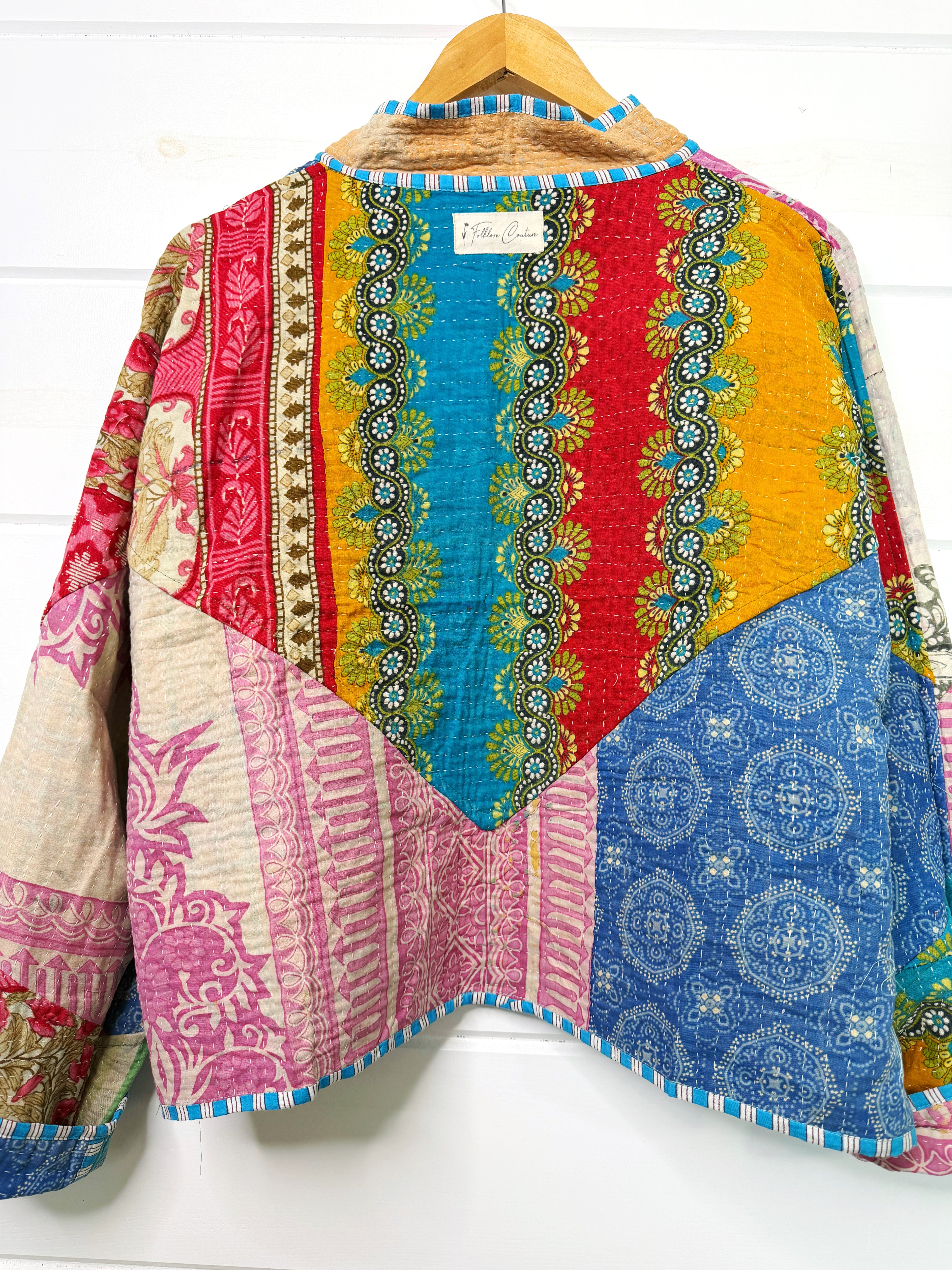 Patchwork Kantha Jacket – Quilted Reversible Blanket Coat