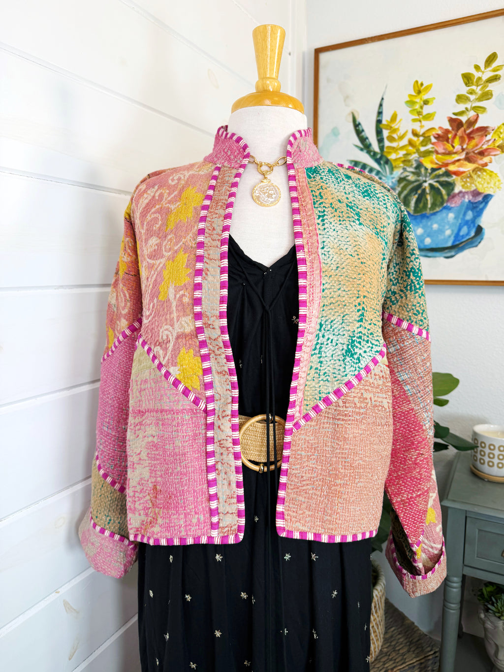 Patchwork Kantha Jacket – Quilted Reversible Blanket Coat