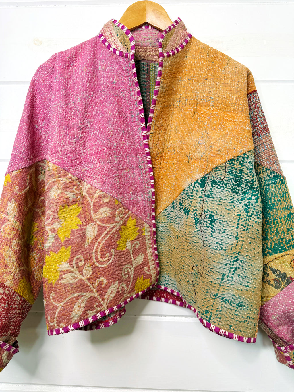 Patchwork Kantha Jacket – Quilted Reversible Blanket Coat
