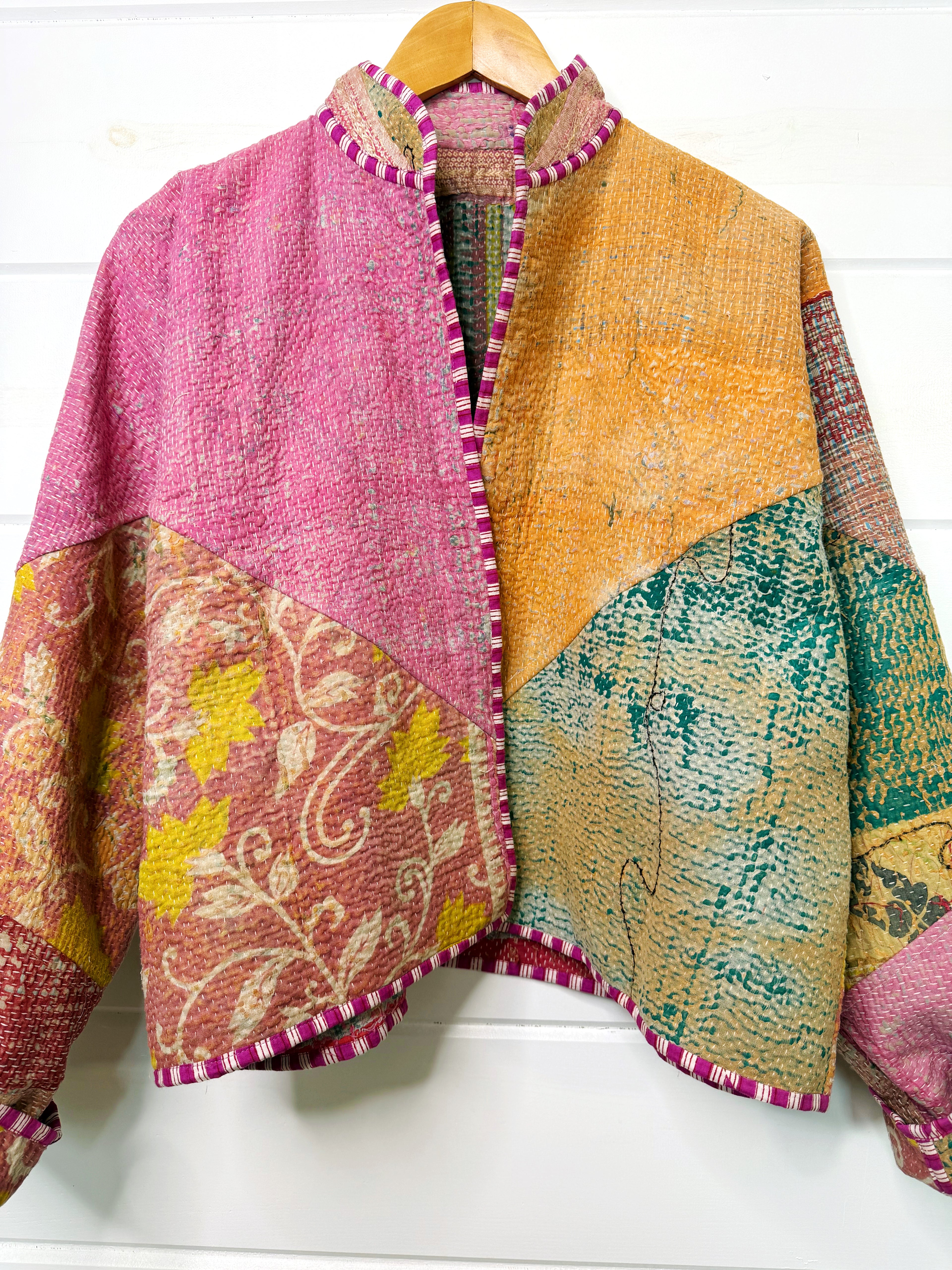 Patchwork Kantha Jacket – Quilted Reversible Blanket Coat