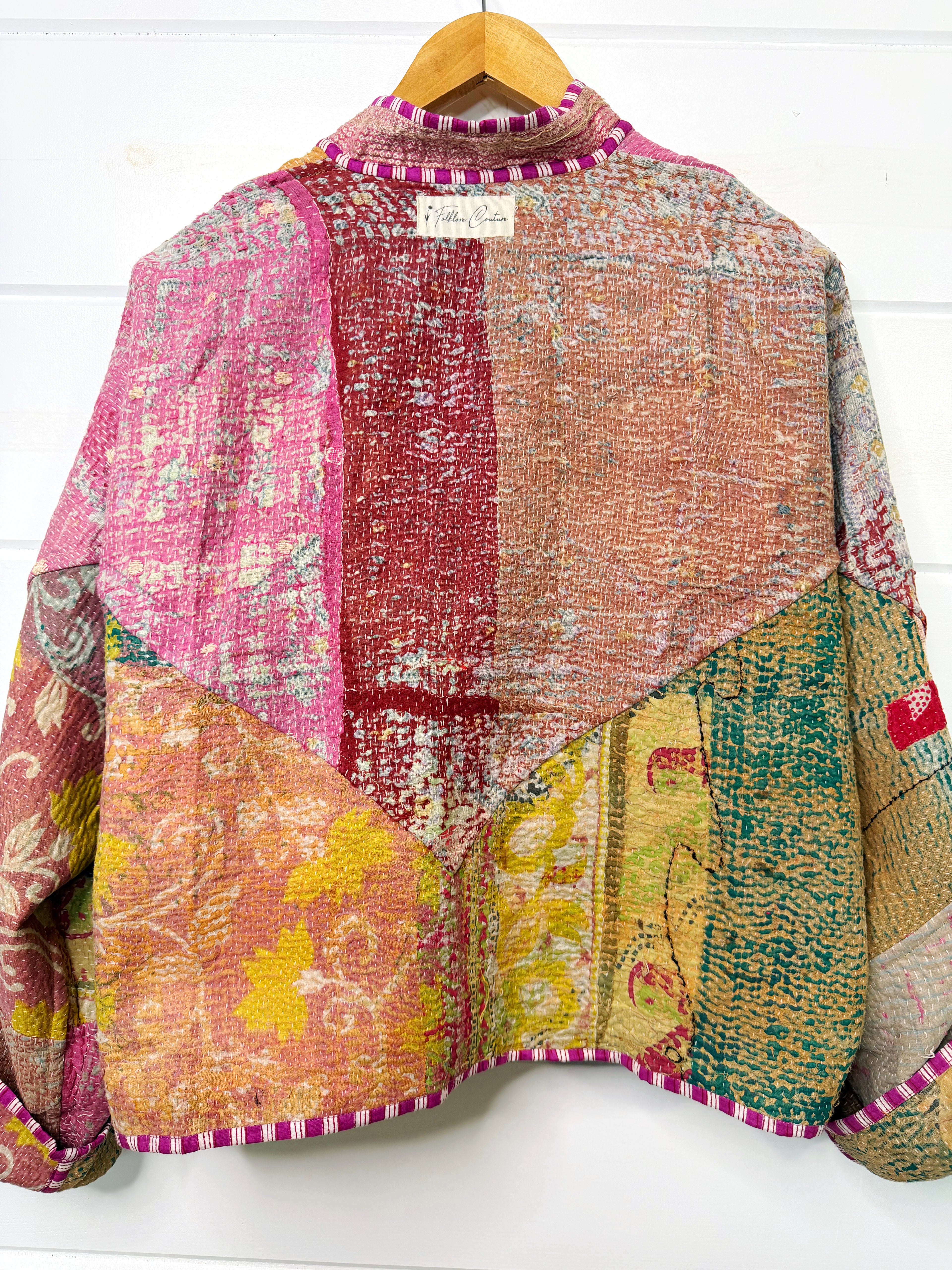 Patchwork Kantha Jacket – Quilted Reversible Blanket Coat