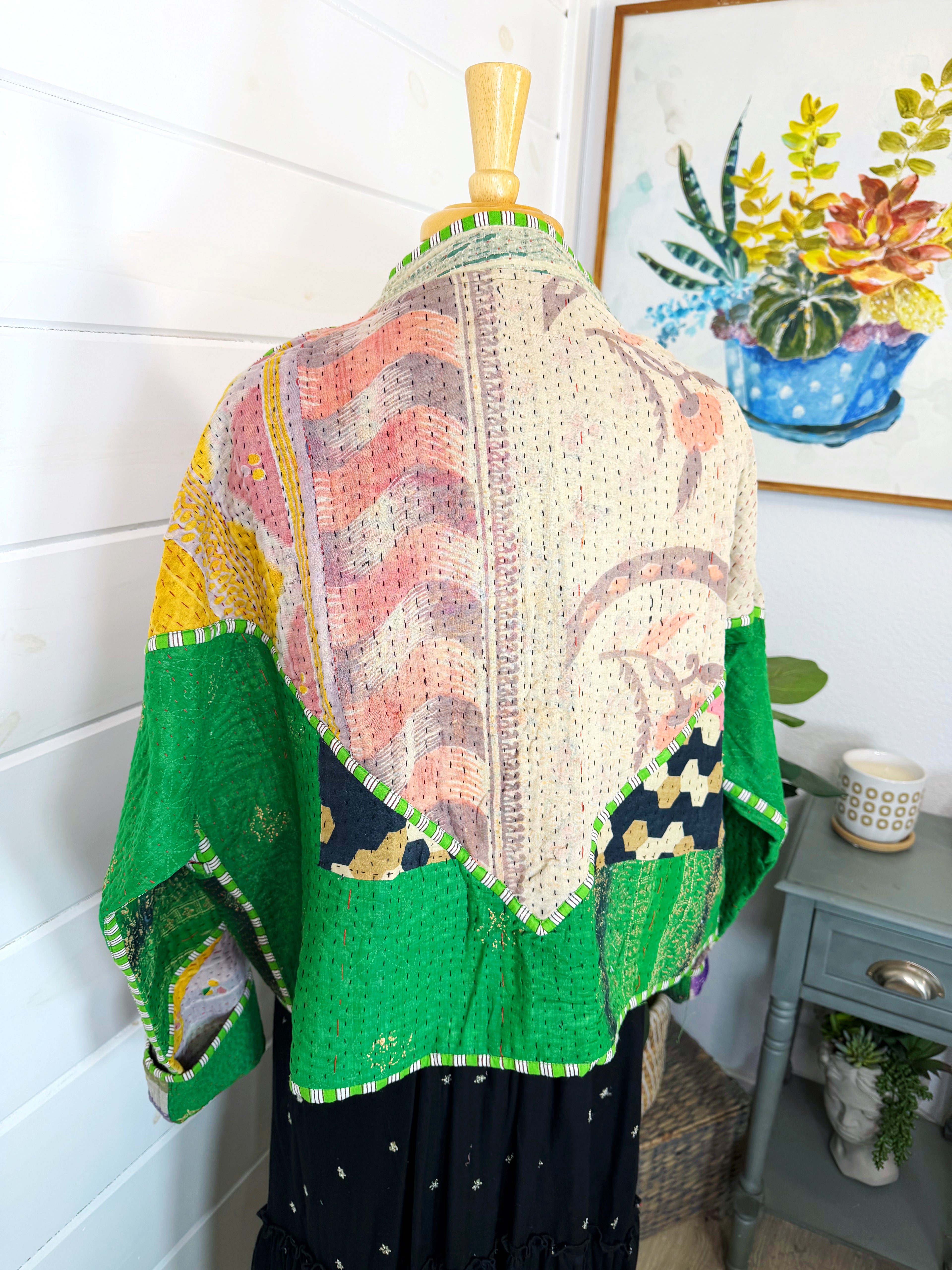 Patchwork Kantha Jacket – Quilted Reversible Blanket Coat
