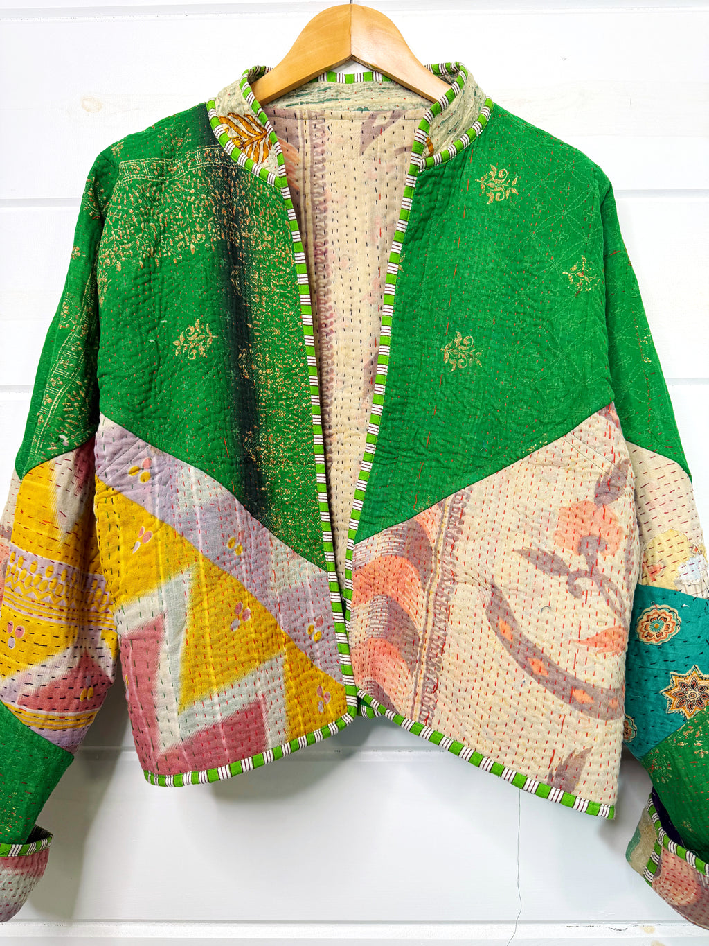 Patchwork Kantha Jacket – Quilted Reversible Blanket Coat