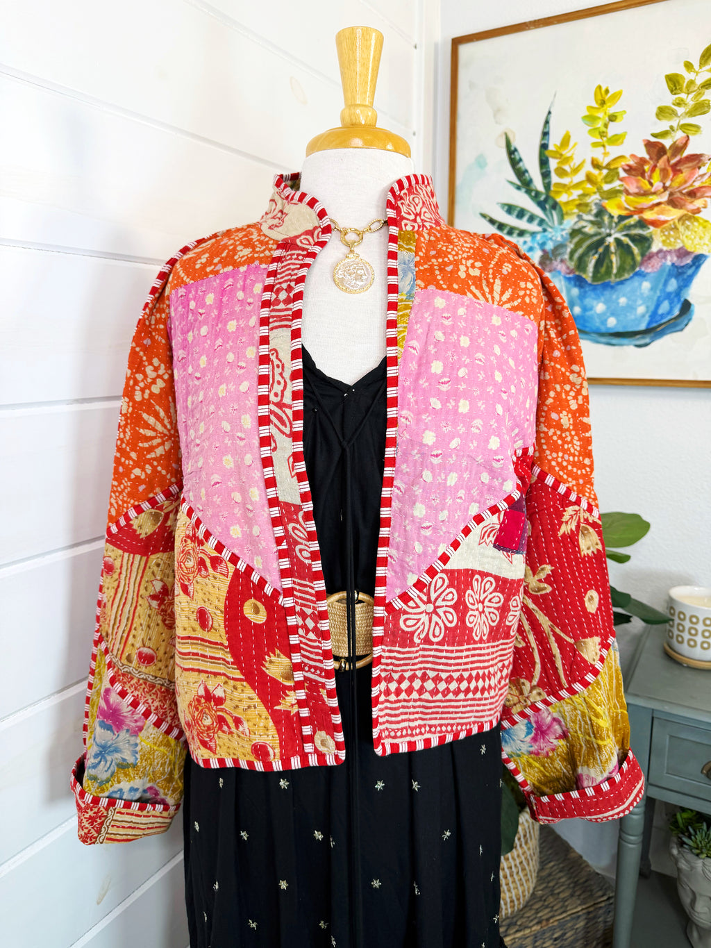 Patchwork Kantha Jacket – Quilted Reversible Blanket Coat