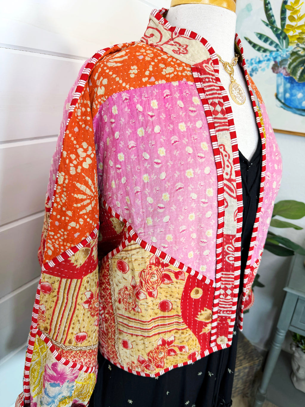 Patchwork Kantha Jacket – Quilted Reversible Blanket Coat