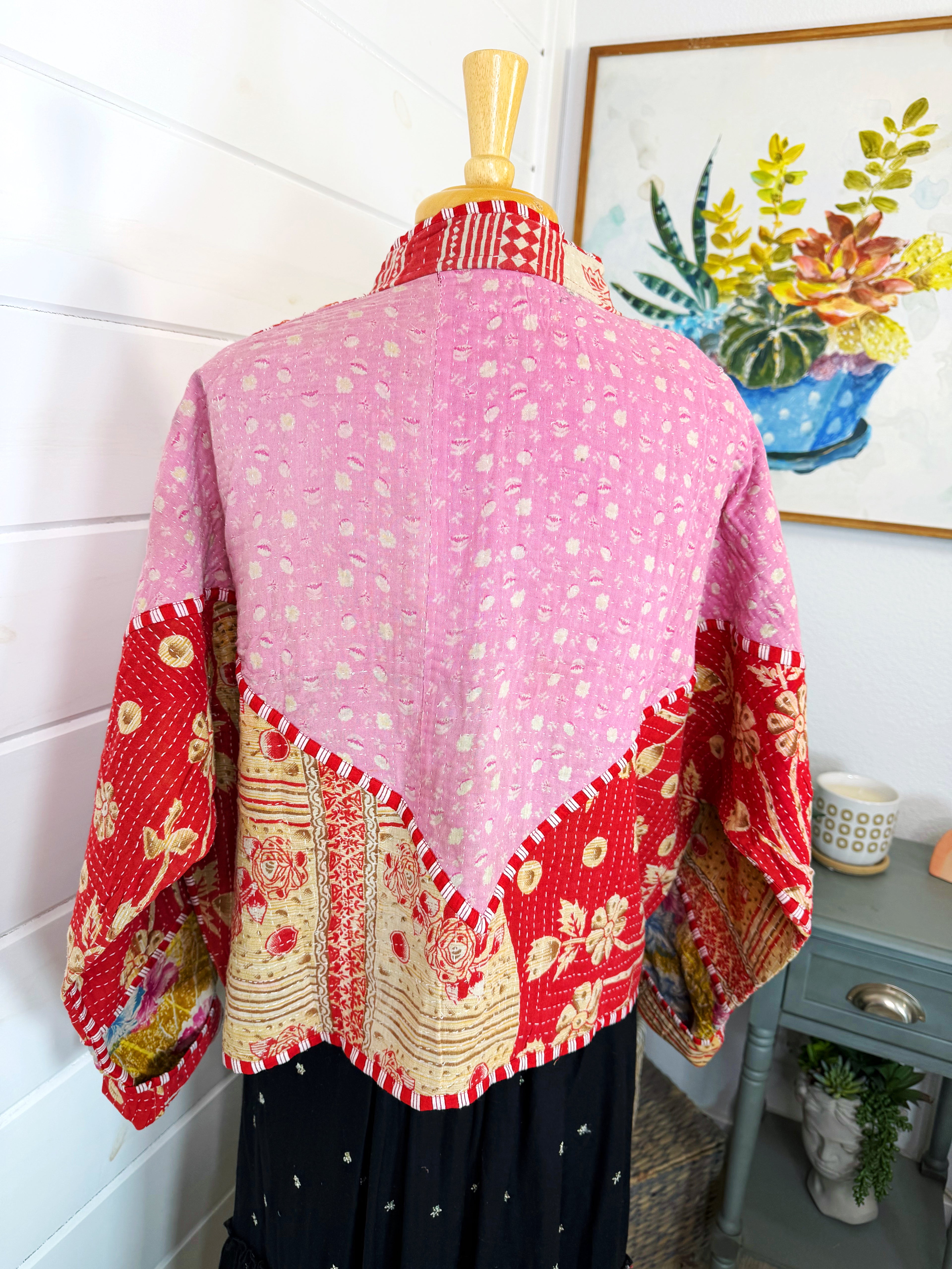 Patchwork Kantha Jacket – Quilted Reversible Blanket Coat