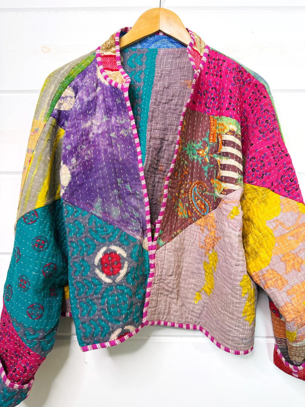 Patchwork Kantha Jacket – Quilted Reversible Blanket Coat
