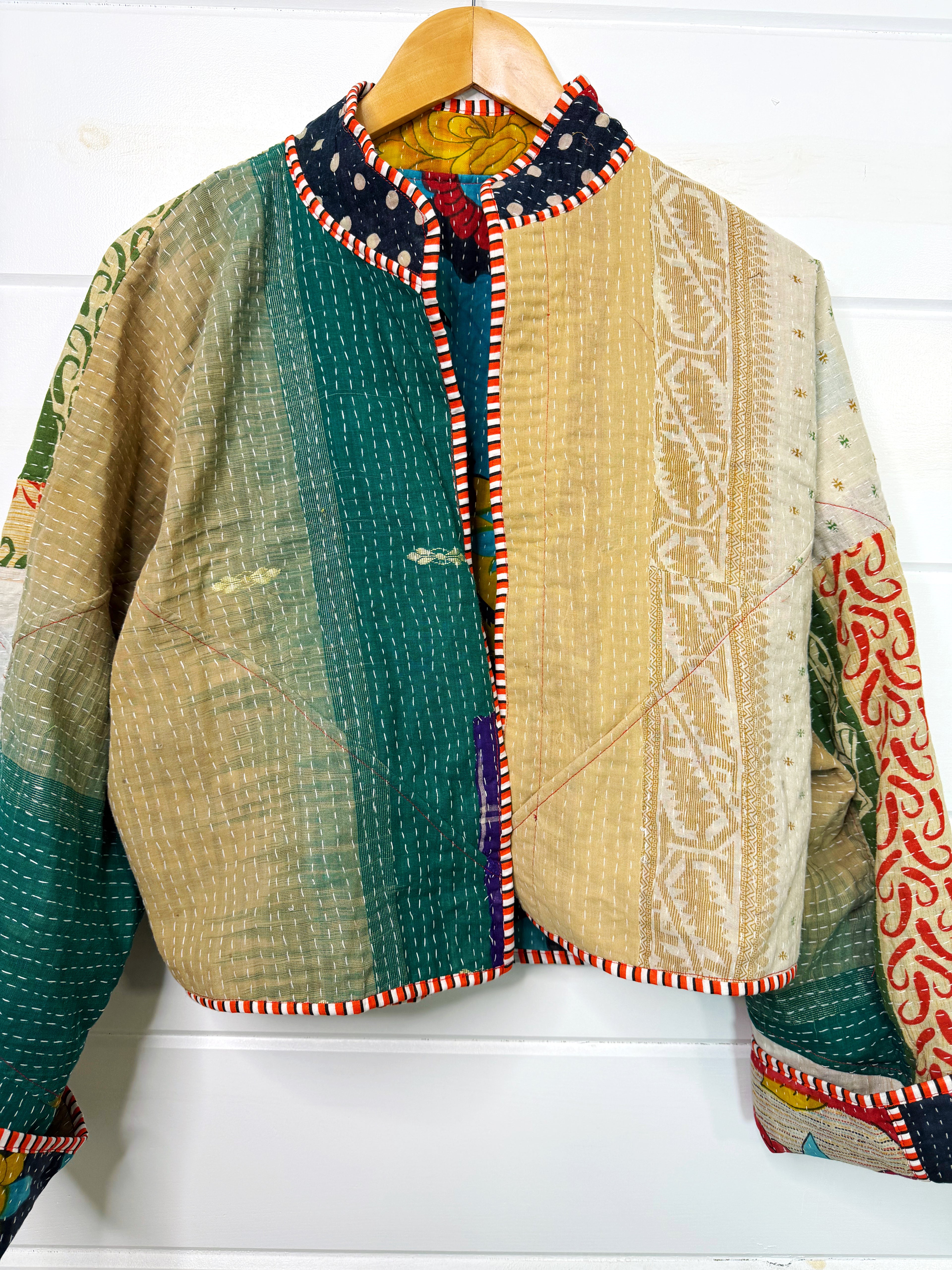 Patchwork Kantha Jacket – Quilted Reversible Blanket Coat
