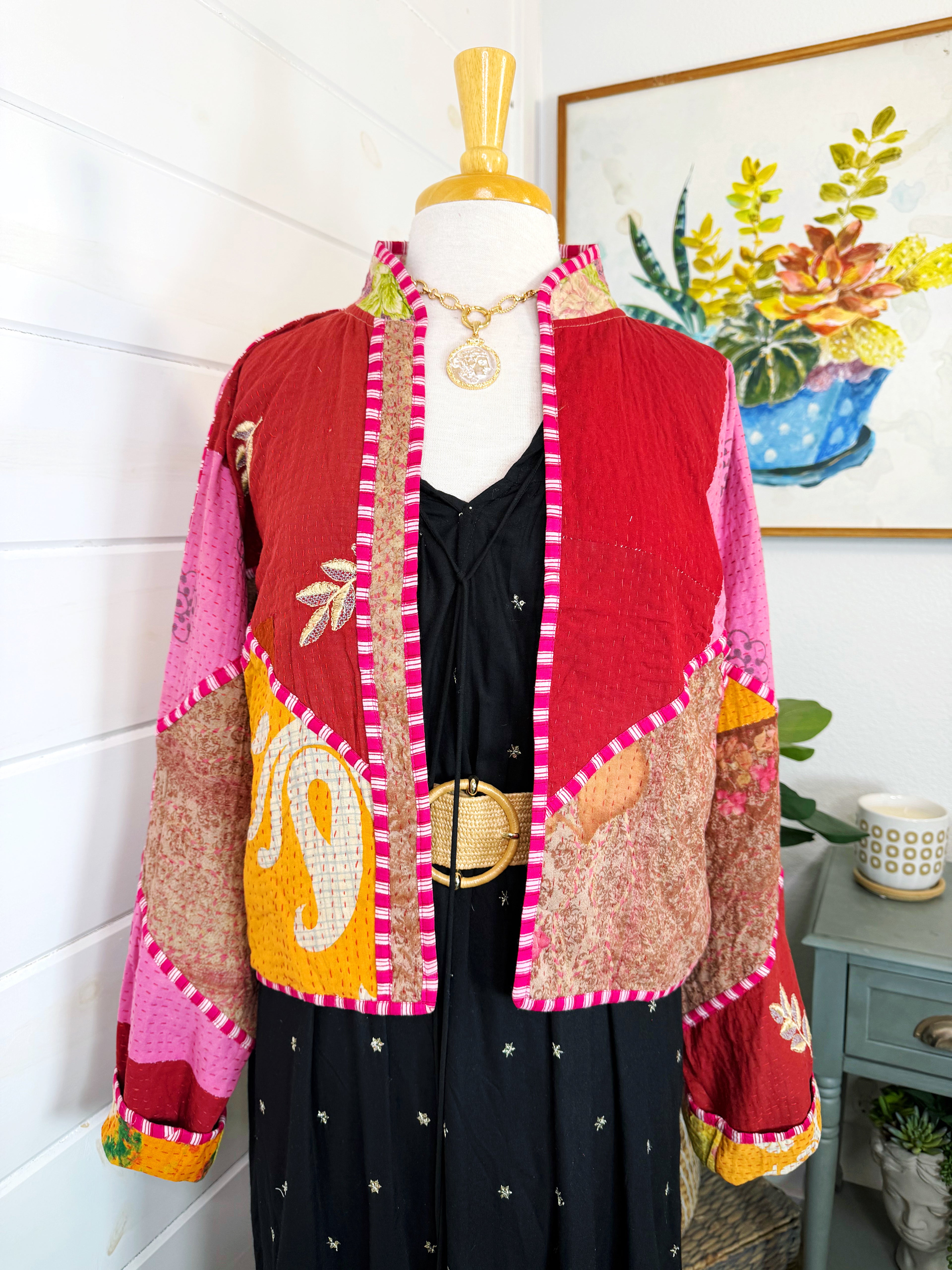 Patchwork Kantha Jacket – Quilted Reversible Blanket Coat