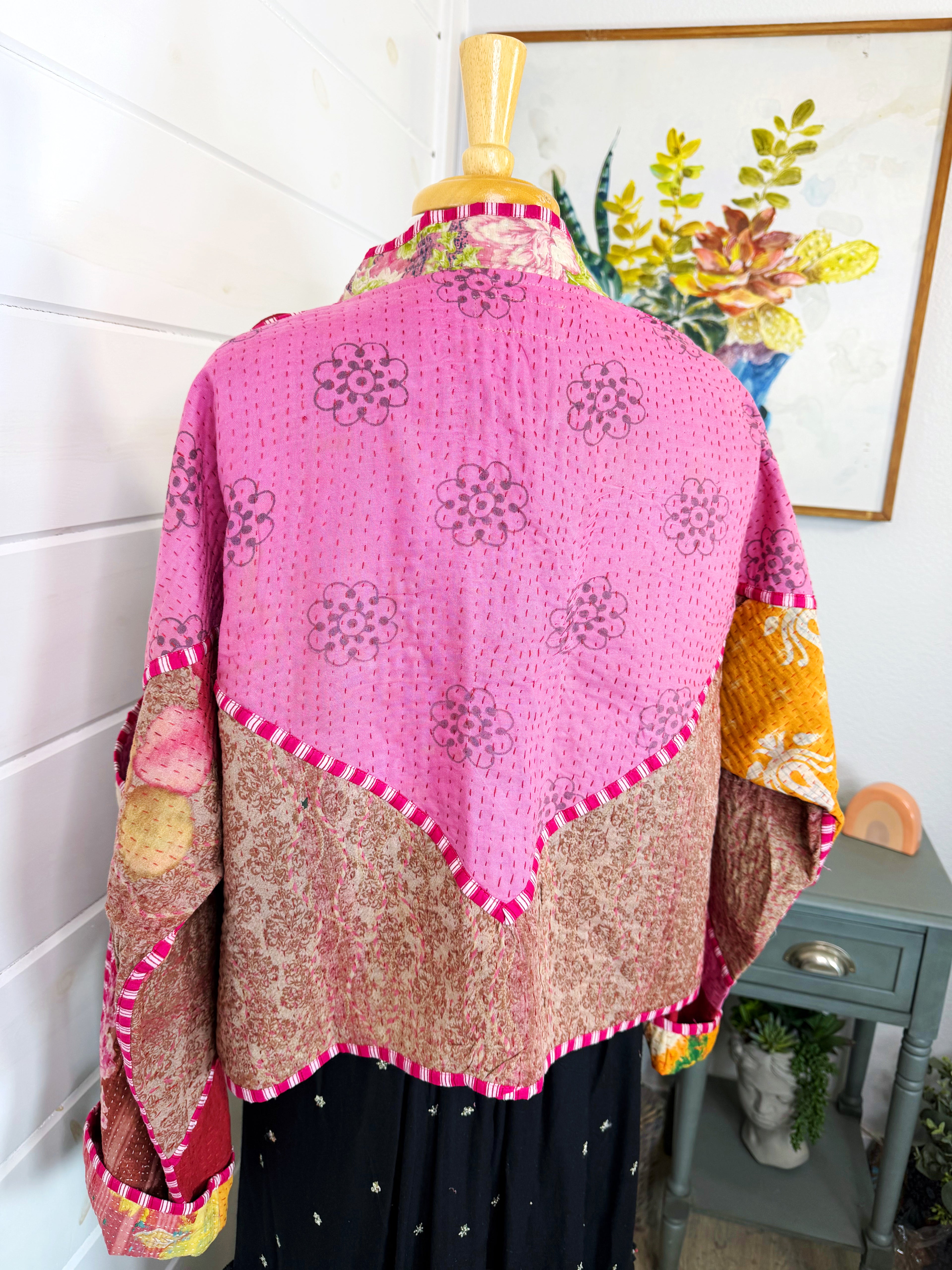 Patchwork Kantha Jacket – Quilted Reversible Blanket Coat