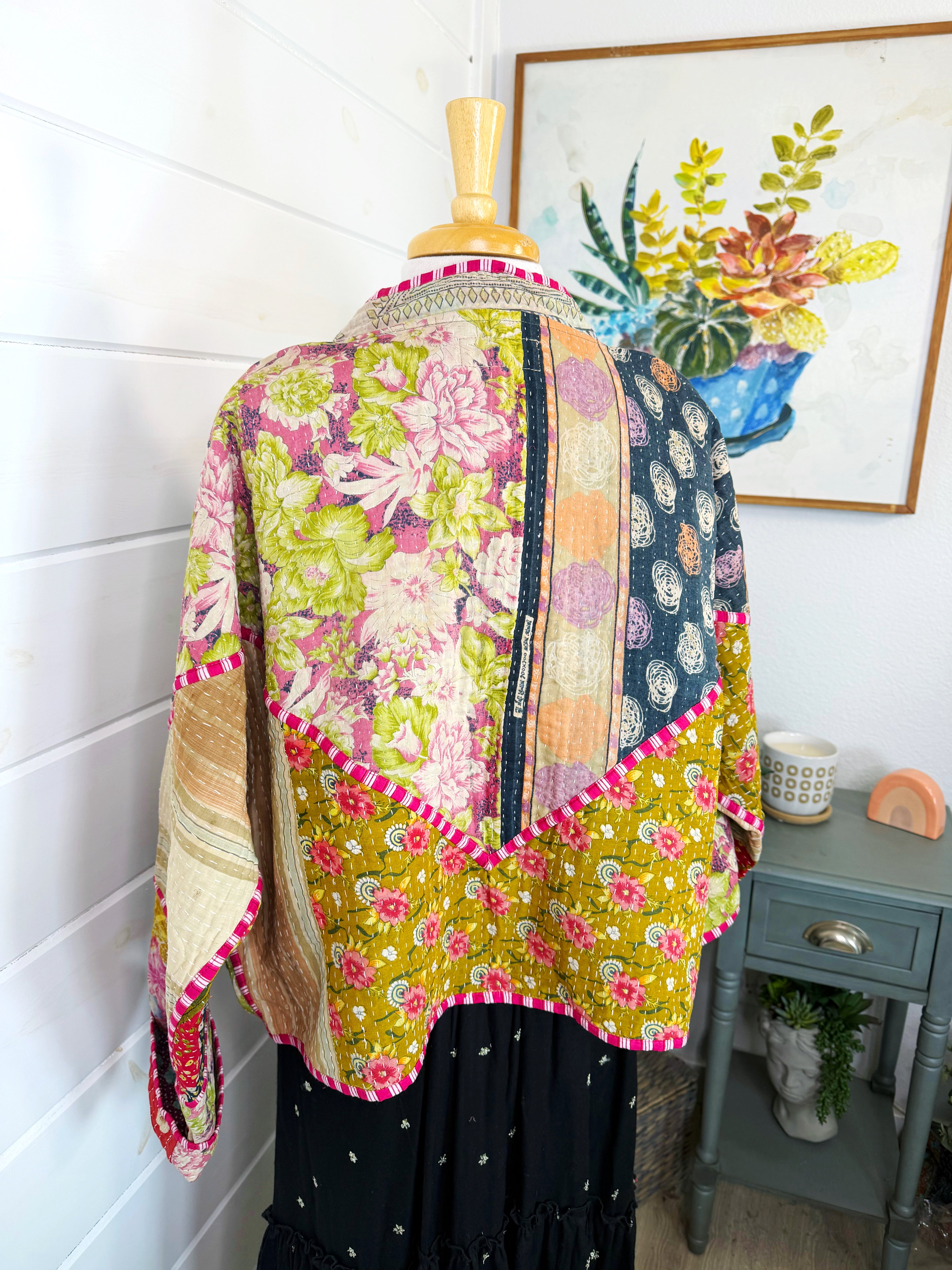 Patchwork Kantha Jacket – Quilted Reversible Blanket Coat