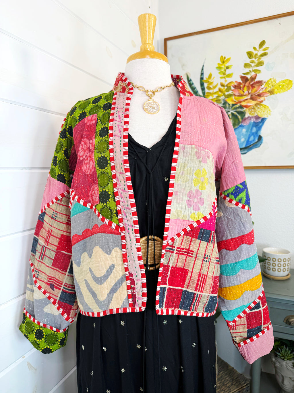 Patchwork Kantha Jacket – Quilted Reversible Blanket Coat