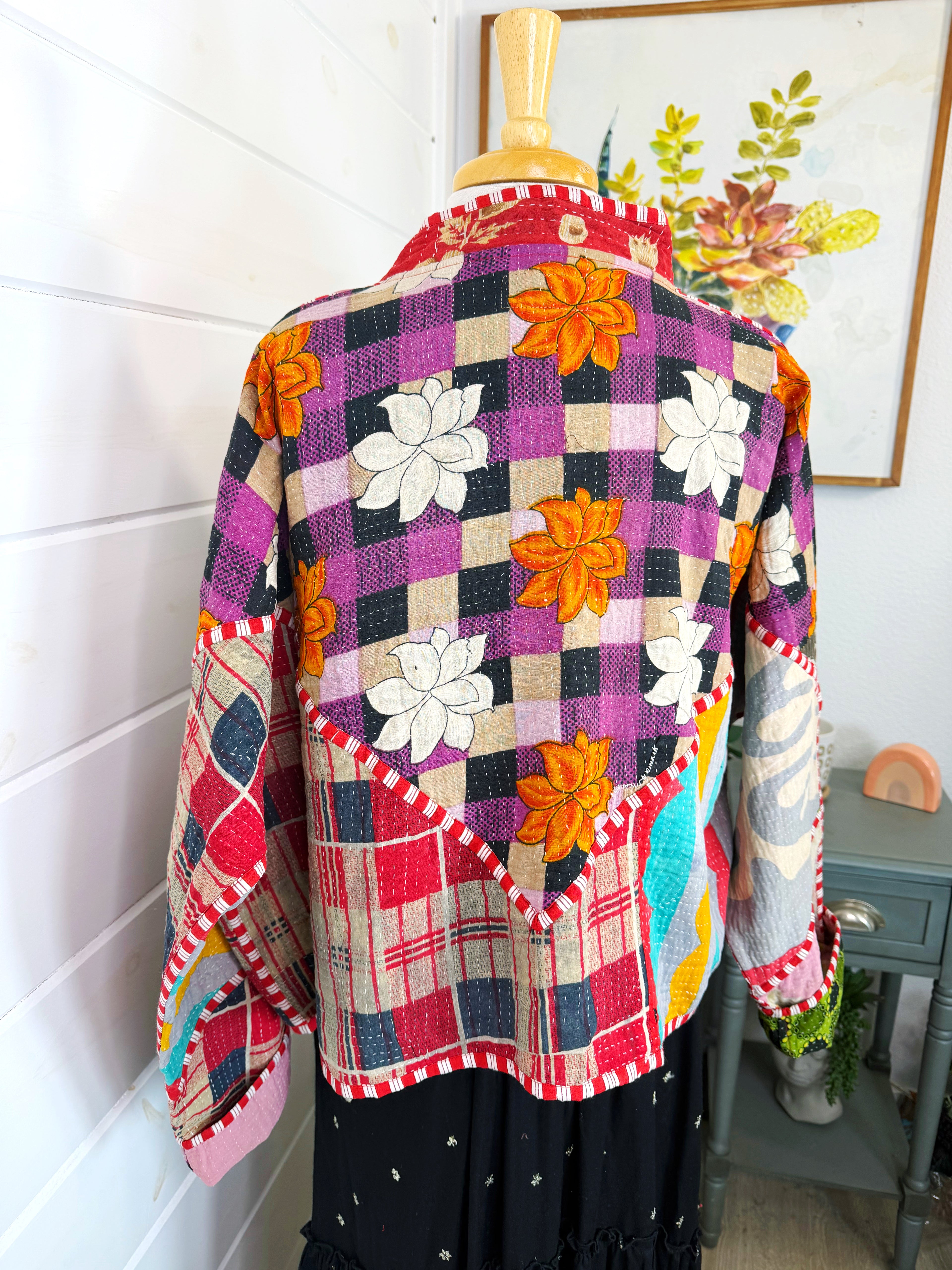 Patchwork Kantha Jacket – Quilted Reversible Blanket Coat