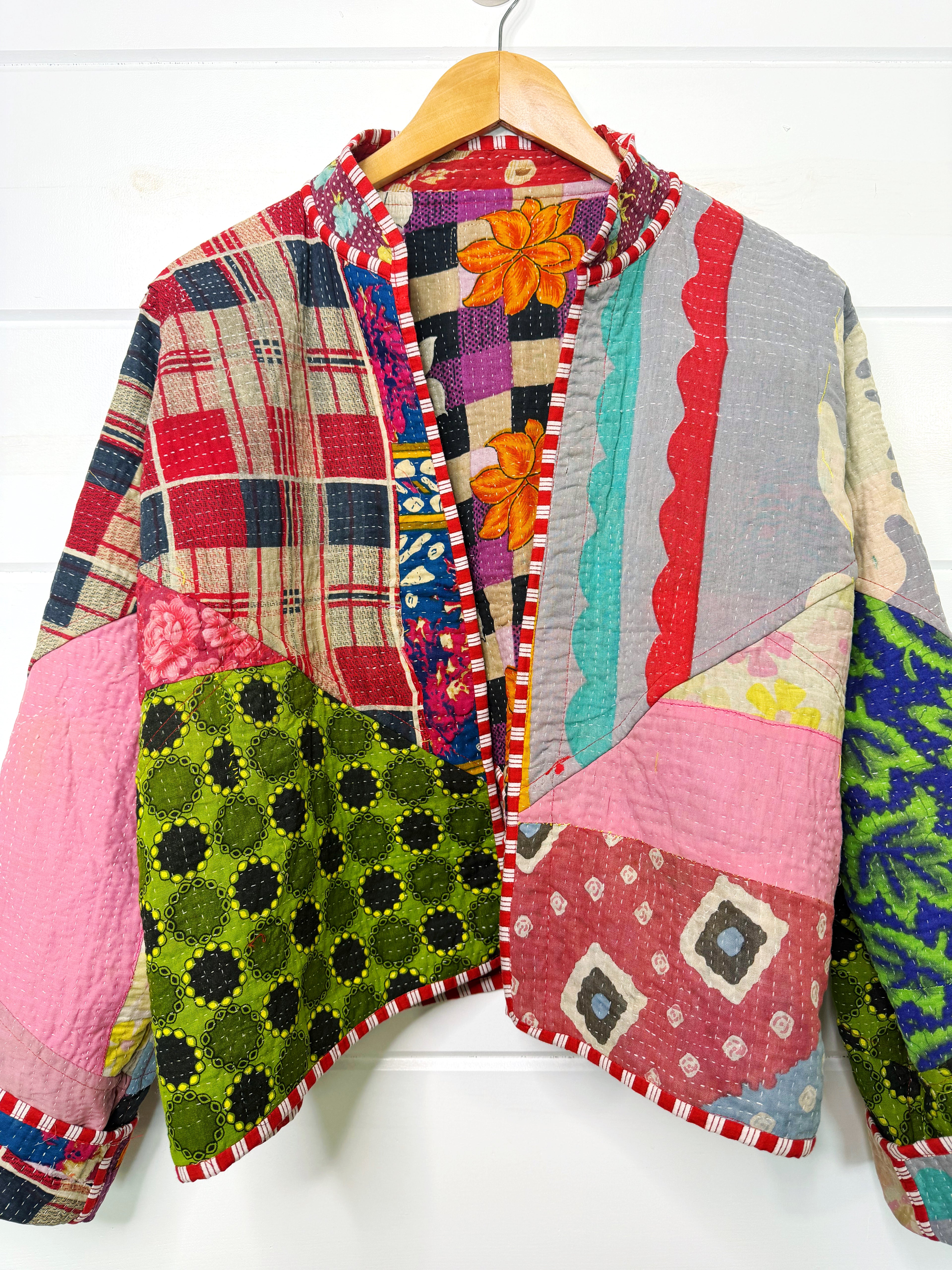 Patchwork Kantha Jacket – Quilted Reversible Blanket Coat