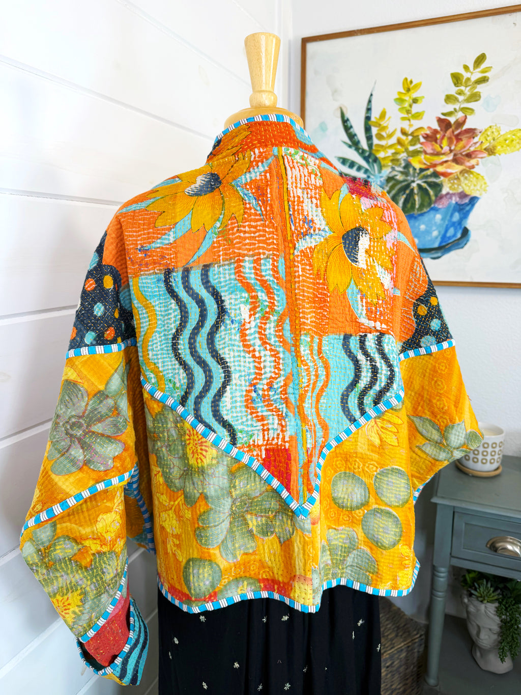 Patchwork Kantha Jacket – Quilted Reversible Blanket Coat
