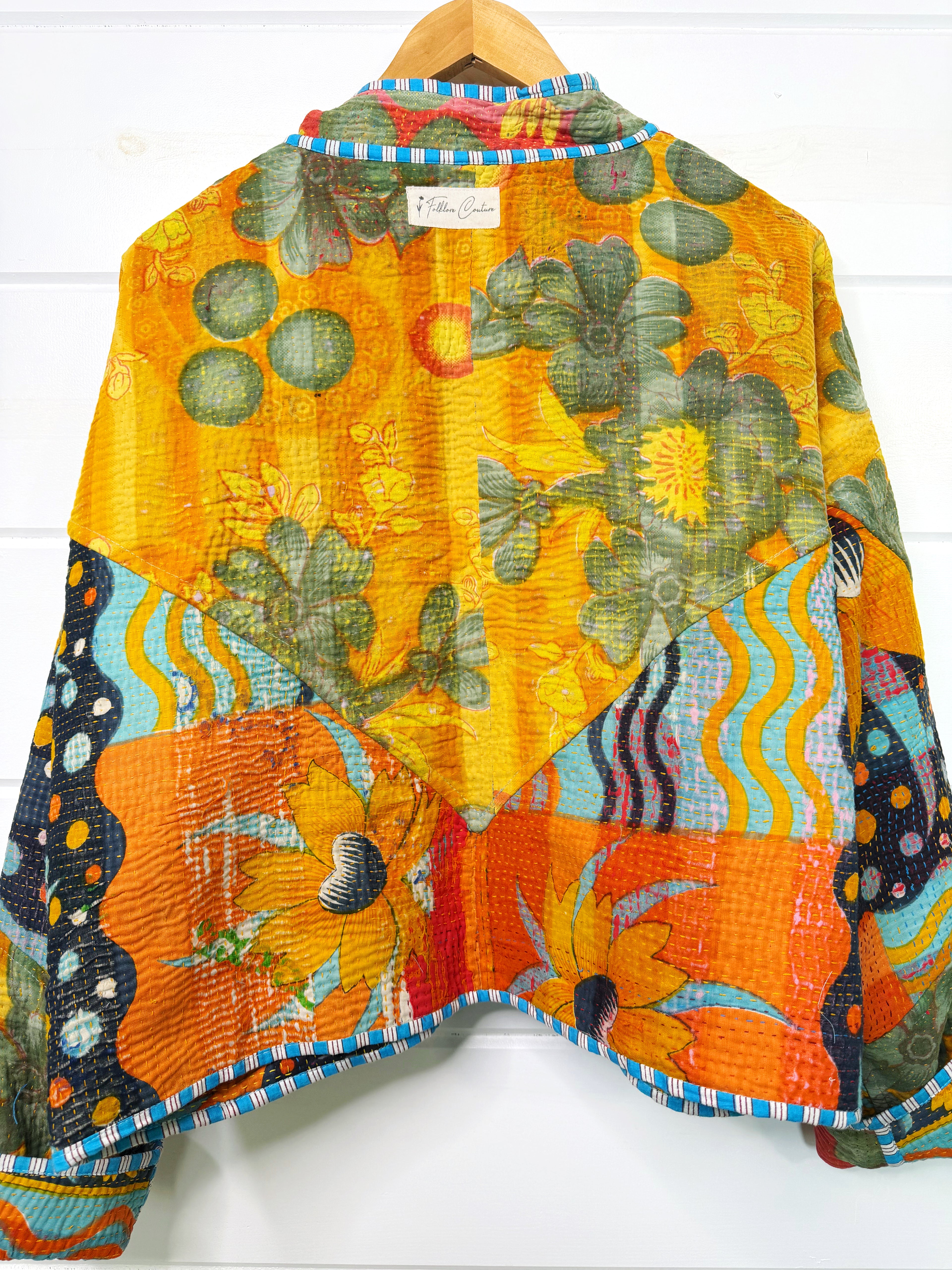 Patchwork Kantha Jacket – Quilted Reversible Blanket Coat