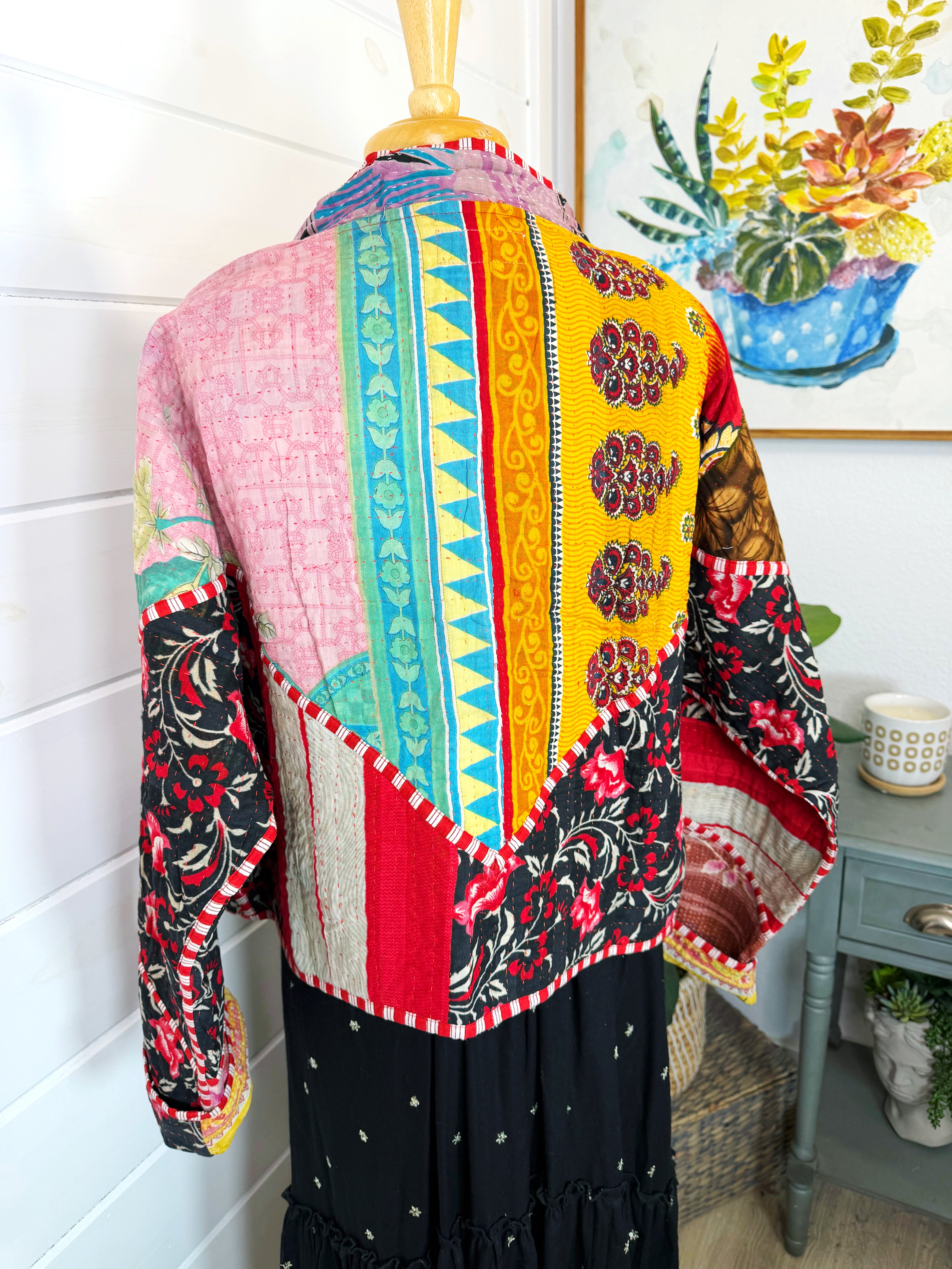 Patchwork Kantha Jacket – Quilted Reversible Blanket Coat