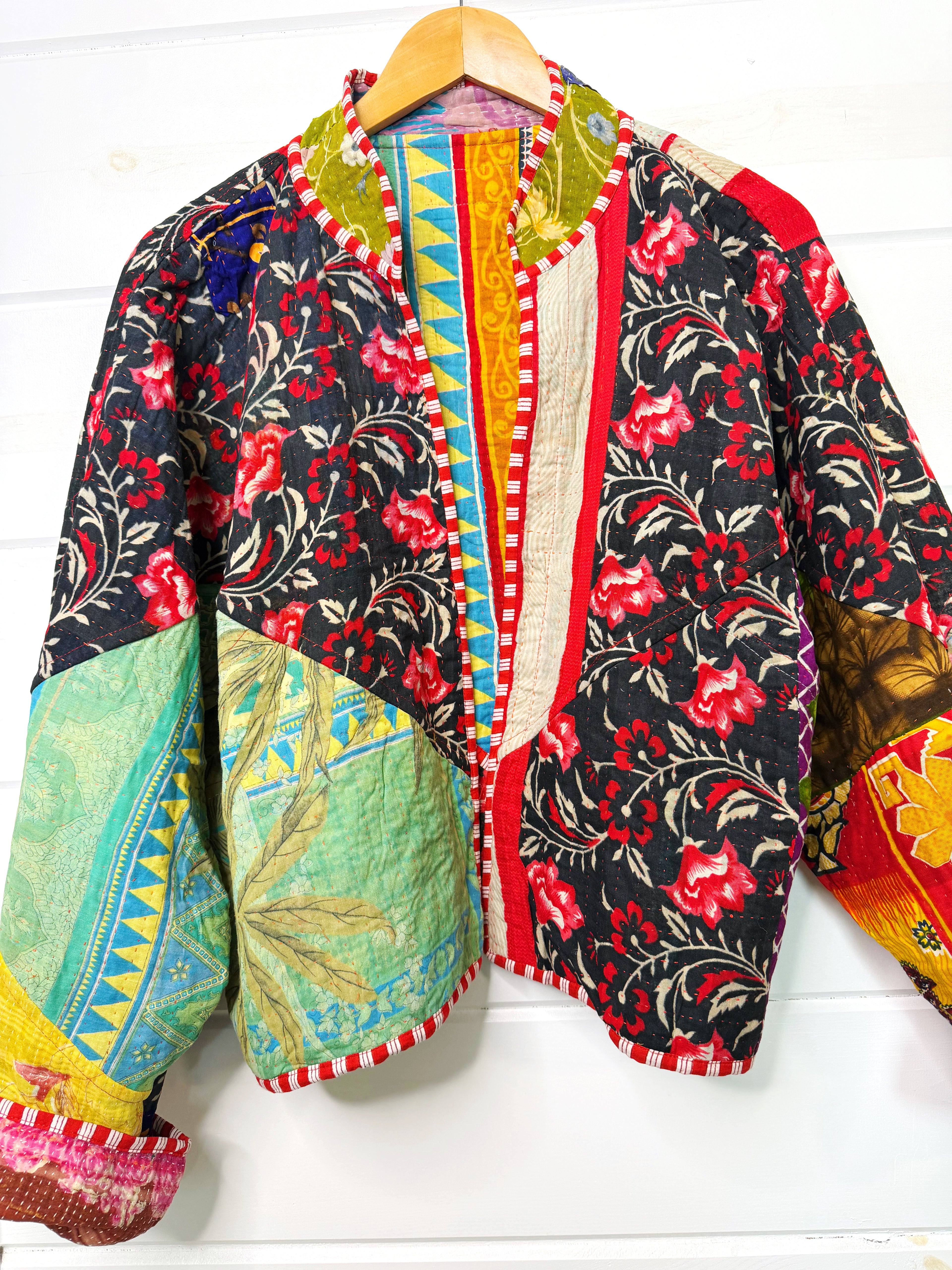 Patchwork Kantha Jacket – Quilted Reversible Blanket Coat