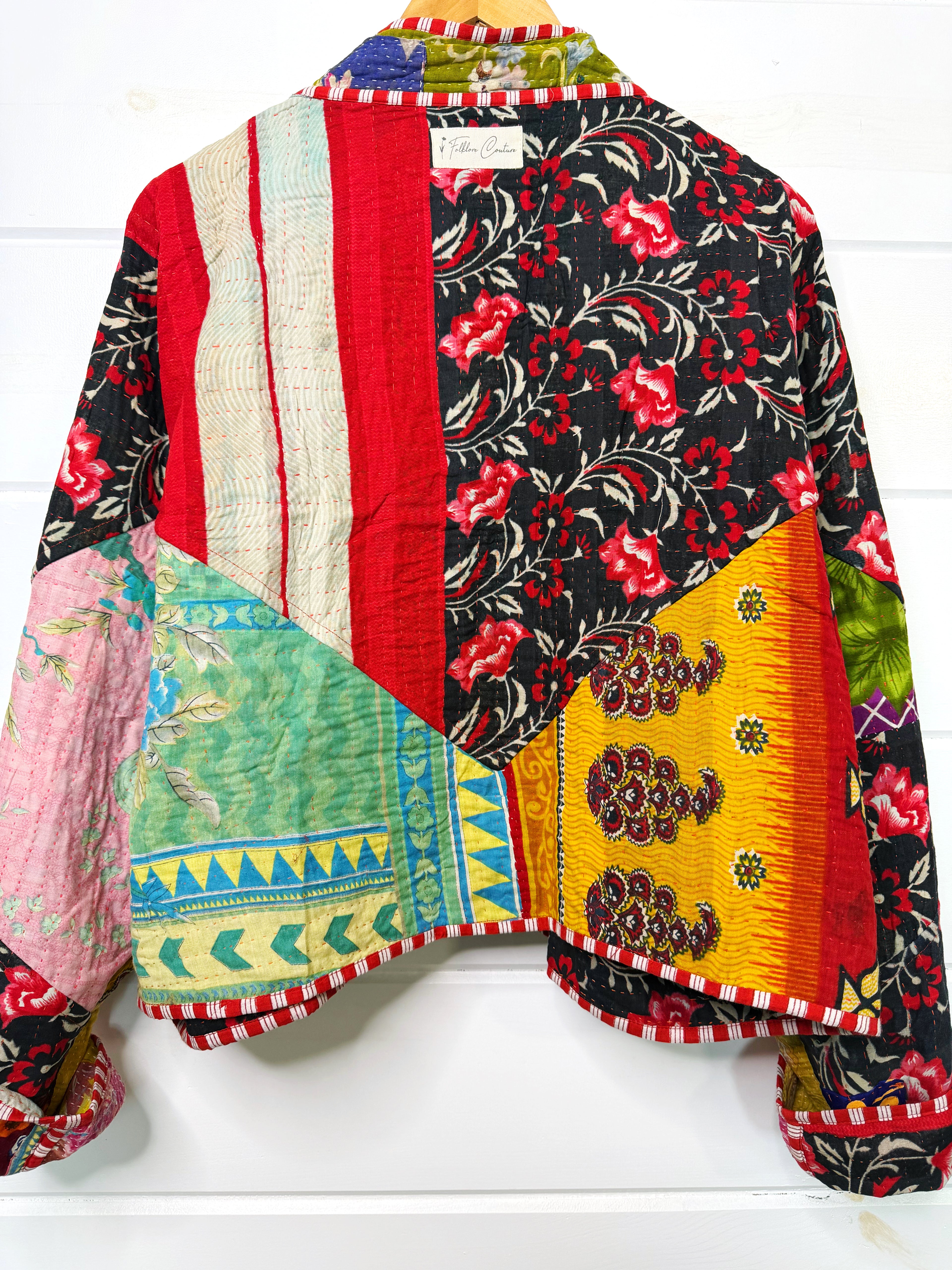 Patchwork Kantha Jacket – Quilted Reversible Blanket Coat